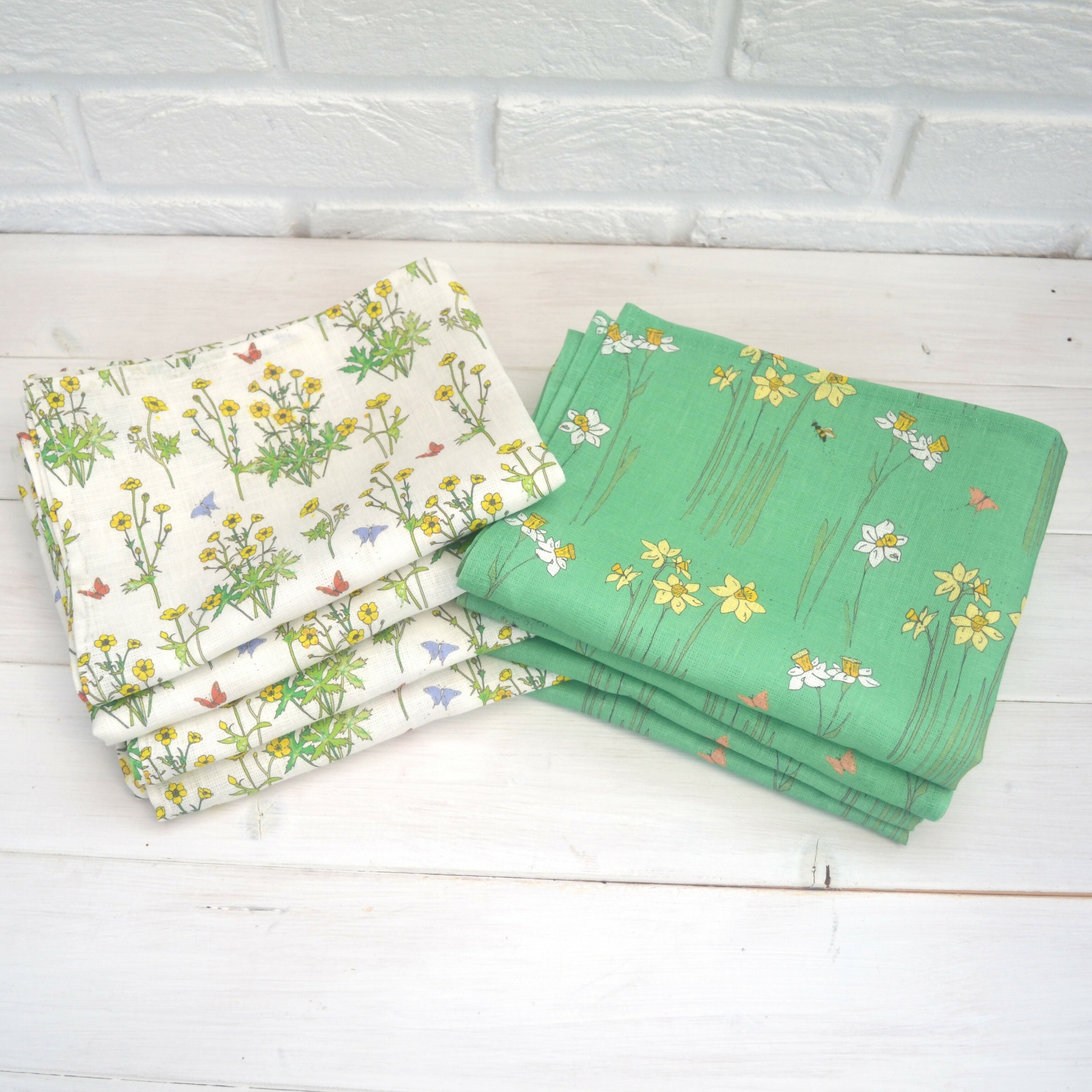 Linen Tea Towel - Daffodils