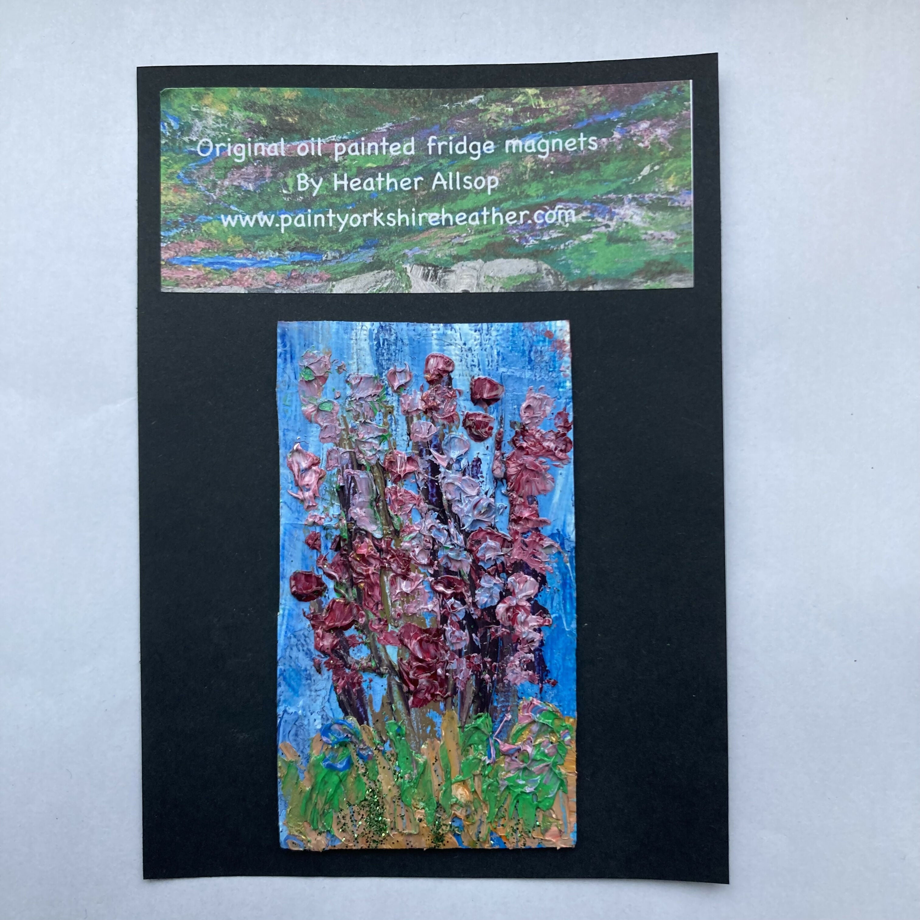 Close Up Heather - Oil Painted Mini Canvas Fridge Magnet