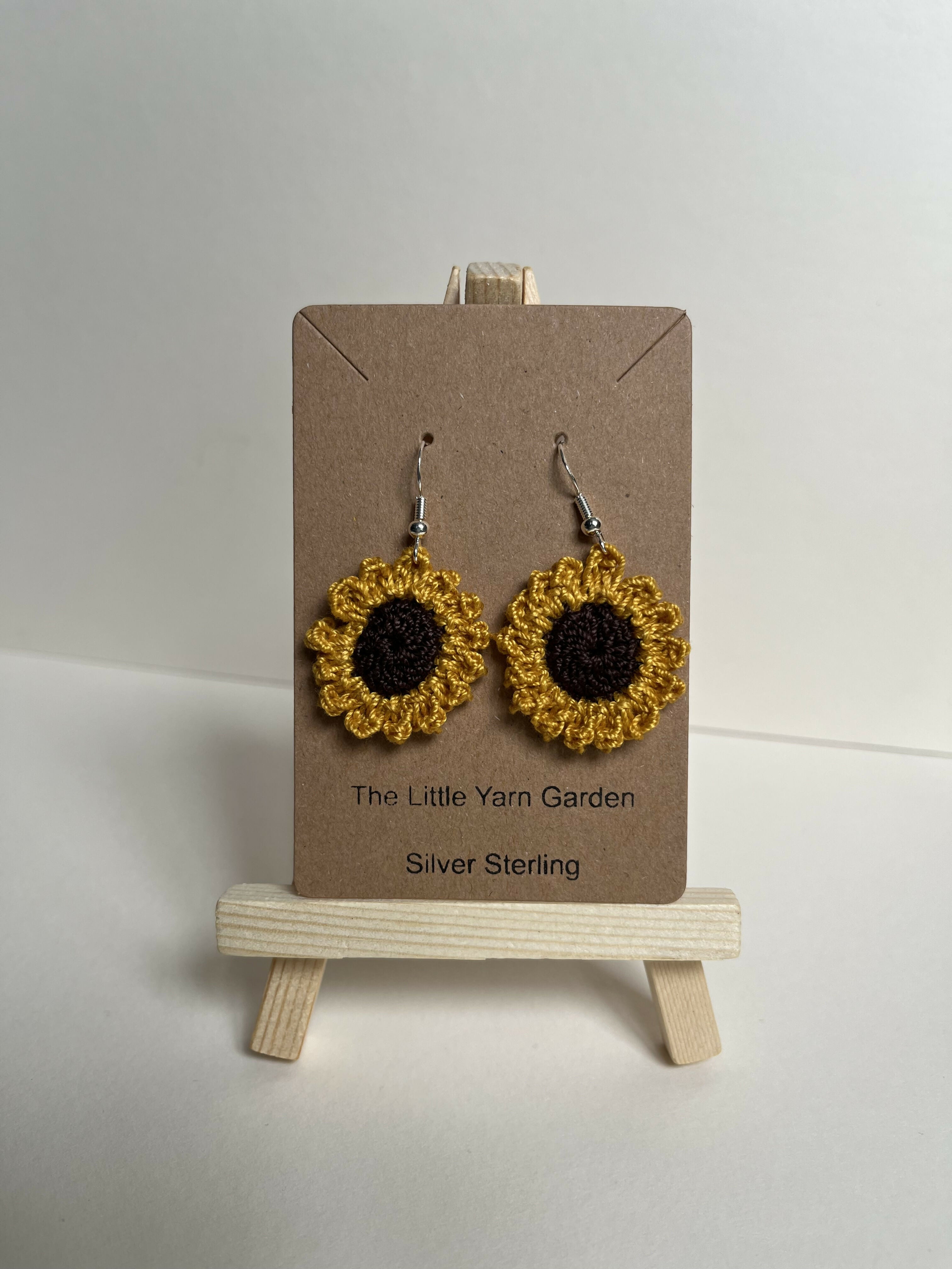 Crochet Sunflower Earrings