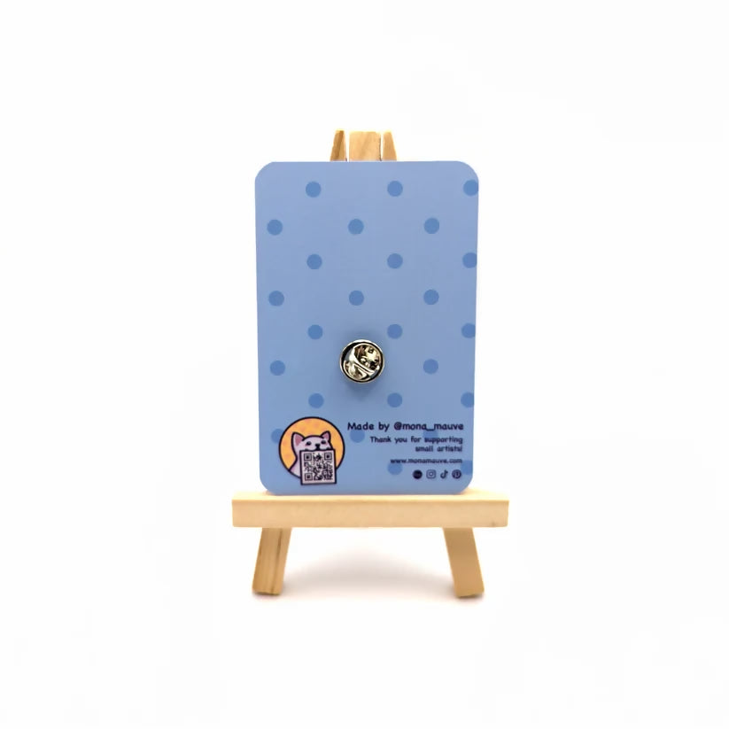 Wooden Pin Badge - Plant Cat