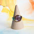 Handmade Purple And Gold Leaf Resin And Stainless Steel Ring