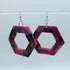 STATEMENT HEXAGON RESIN EARRINGS,WITH STAINLESS STEEL EAR WIRES