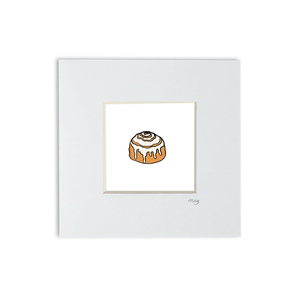 Cinnamon Bun 4x4" Mounted Mini Print