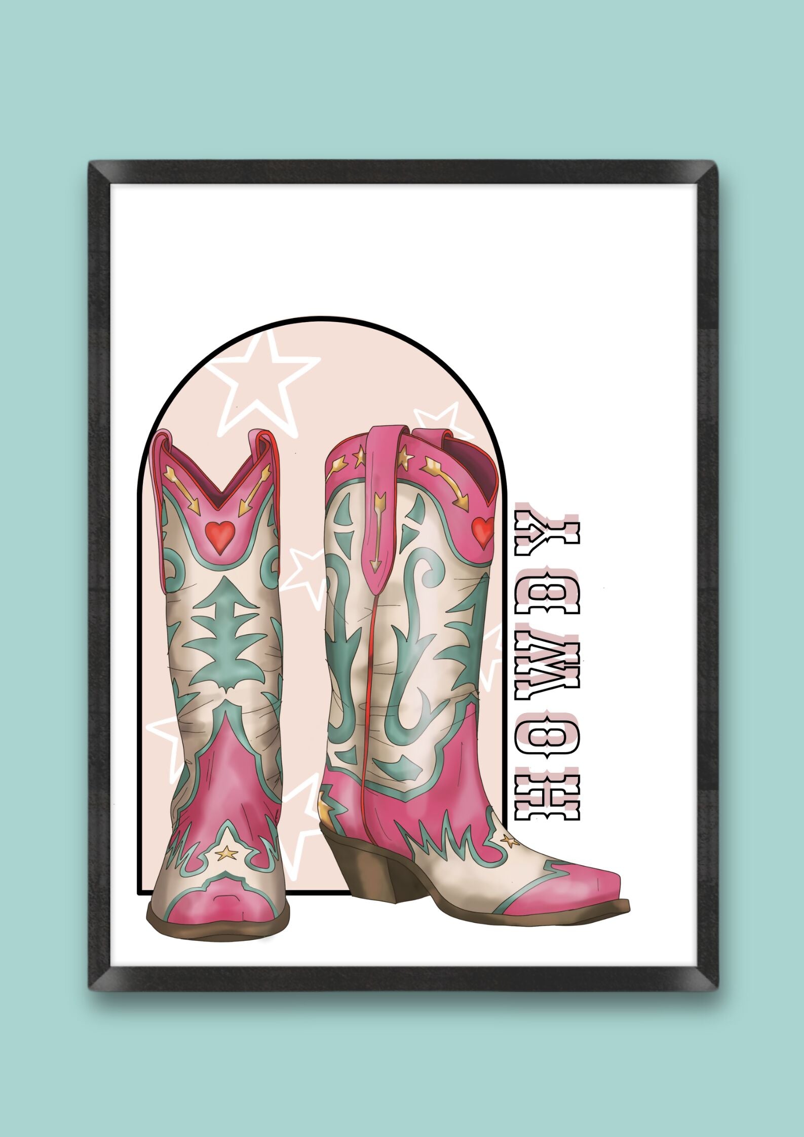 Cowboy Boot Howdy Print