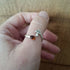 Handmade Adjustable Silver Toadstool Ring With Amber, Size O½