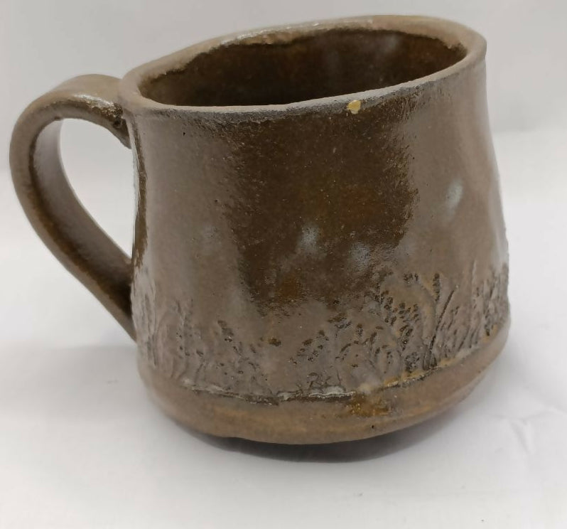 Hand Built Stoneware Flower Meadow Mug