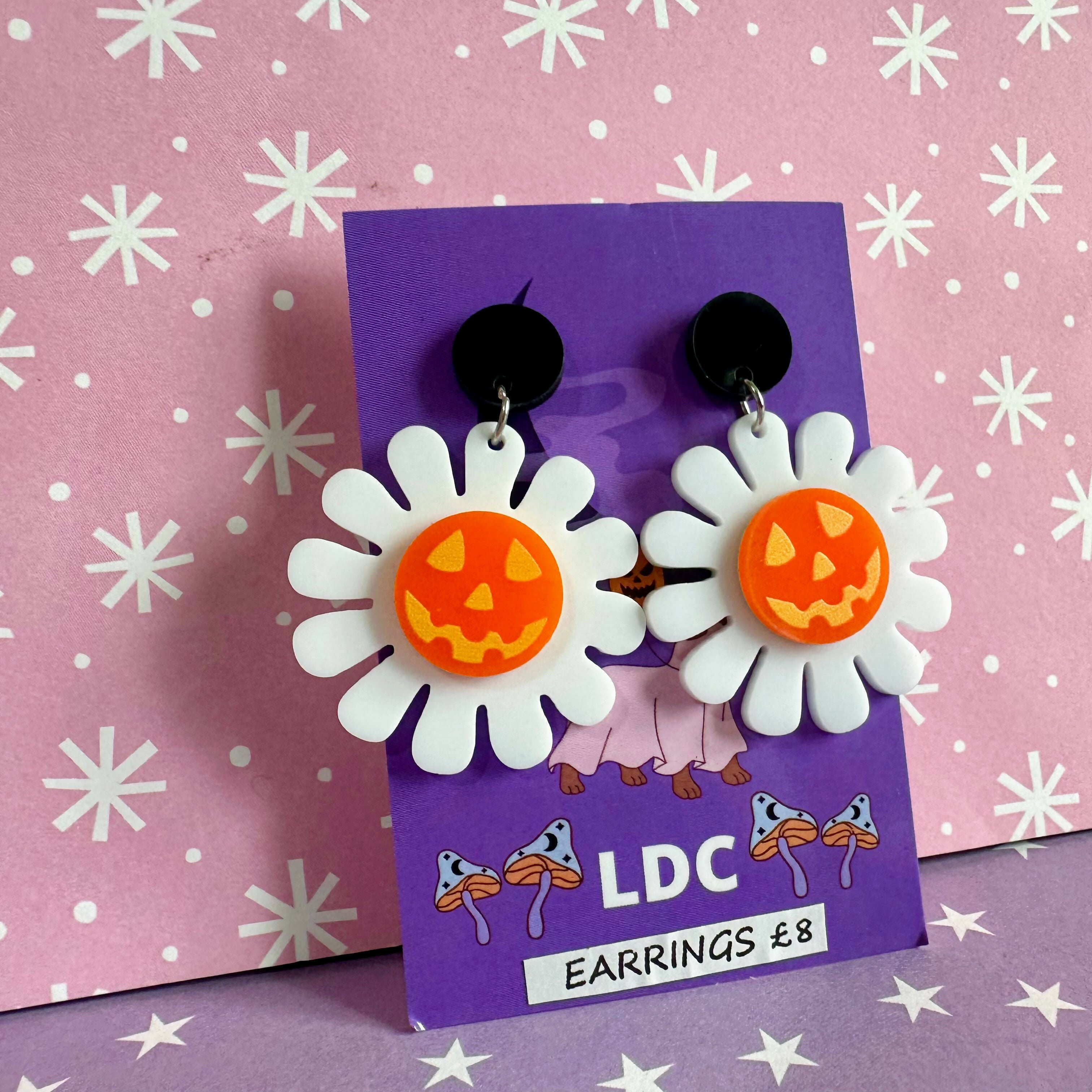 Acrylic Daisy Drop Stud Earrings
