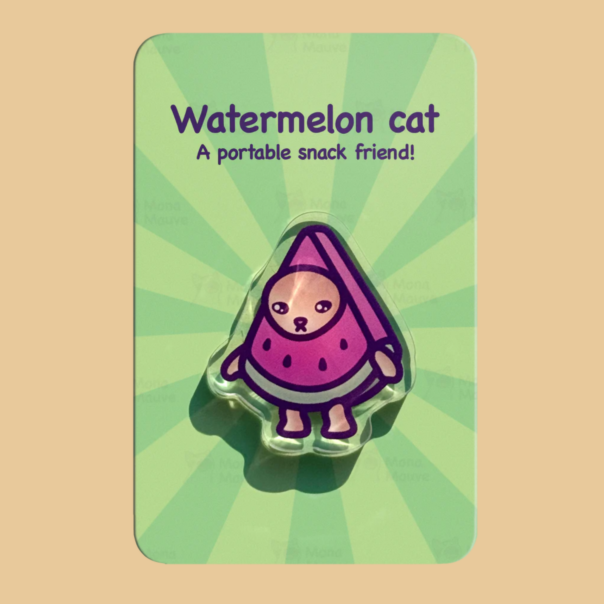 Acrylic Pin Badge - Watermelon Cat