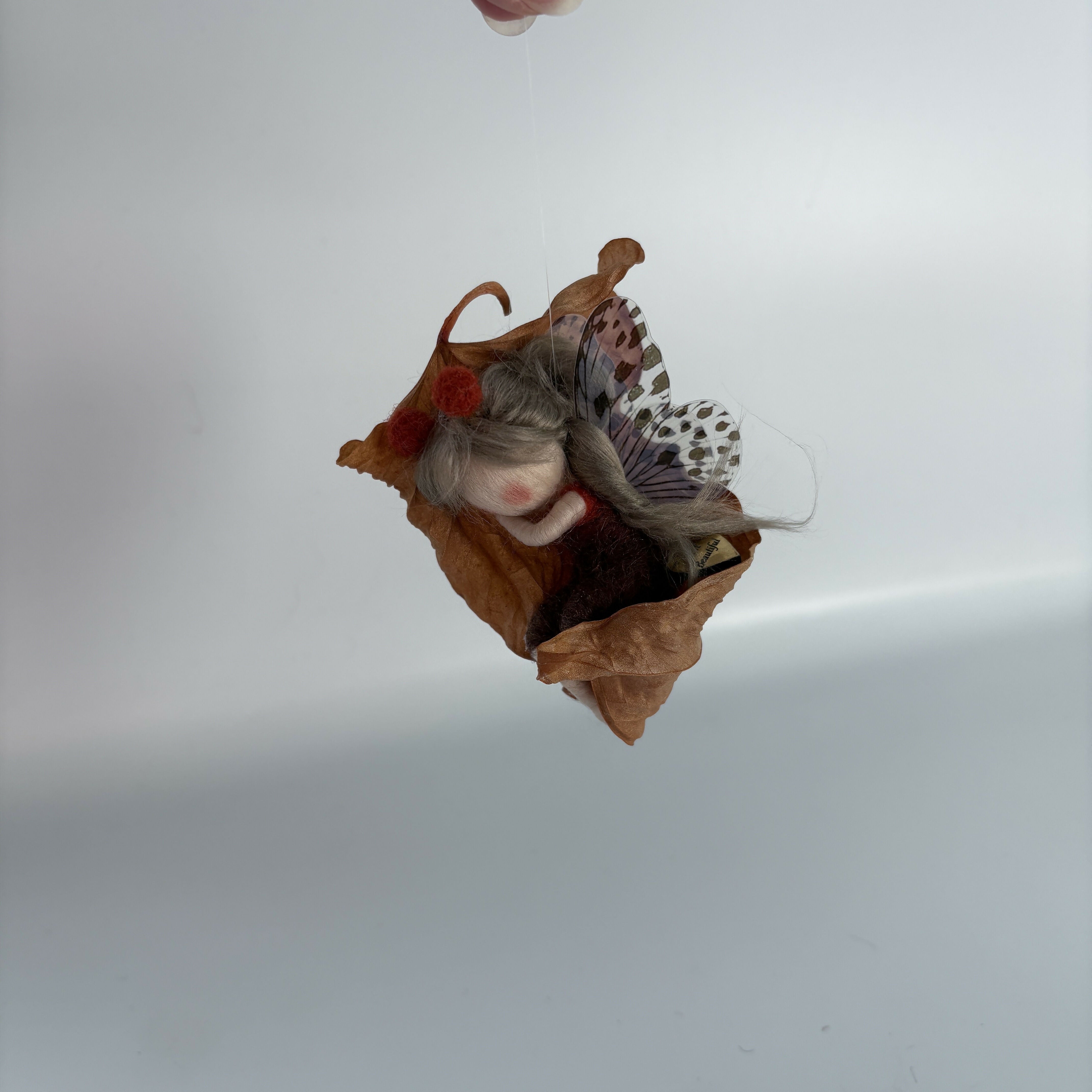 Fairy Laid Sleeping Inside A Leaf