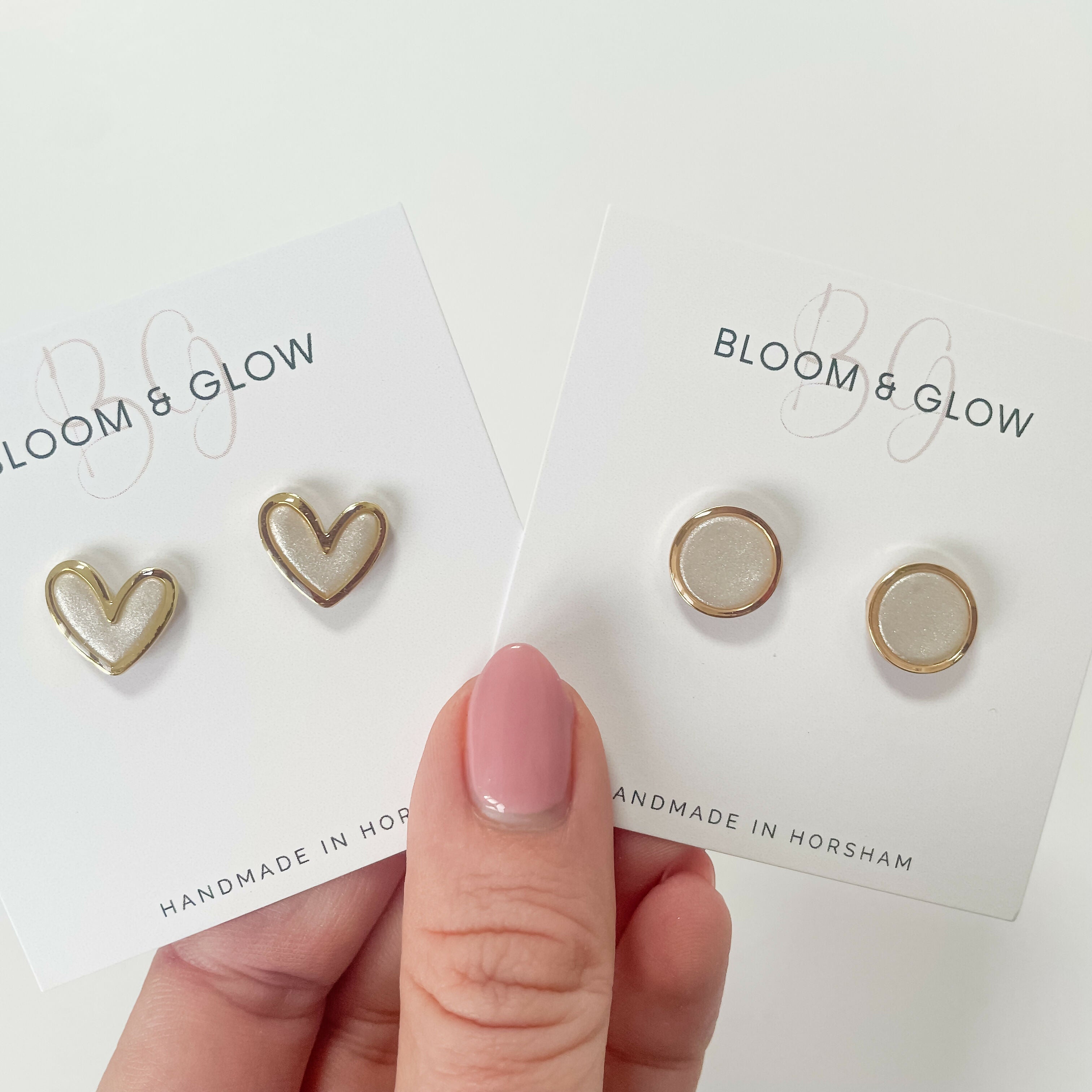 Ivory Shimmer Stud Earrings | Handmade Elegance | Art & Soul