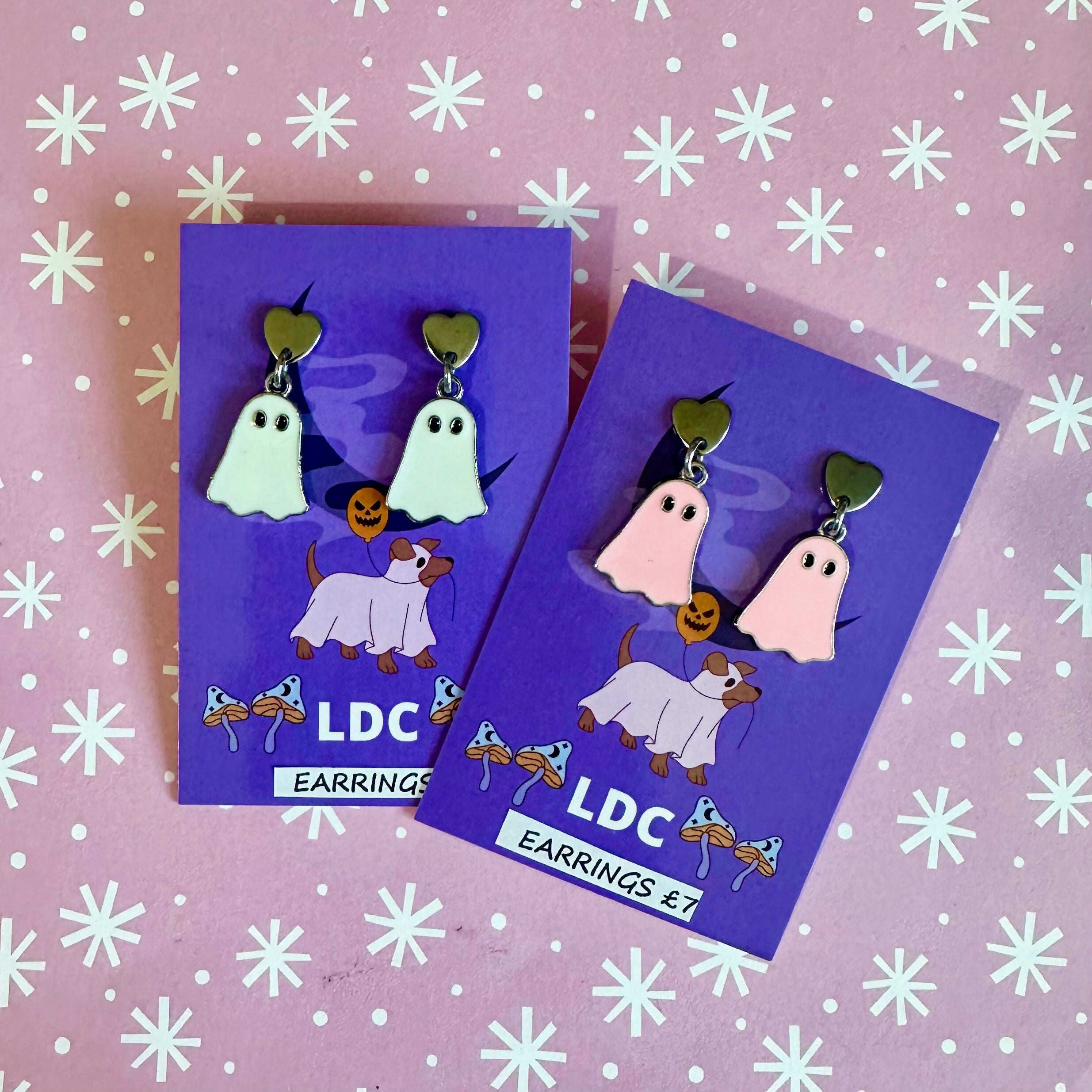 Ghost Drop Stud Earrings