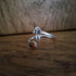 Handmade Adjustable Silver Toadstool Ring With Amber, Size O½