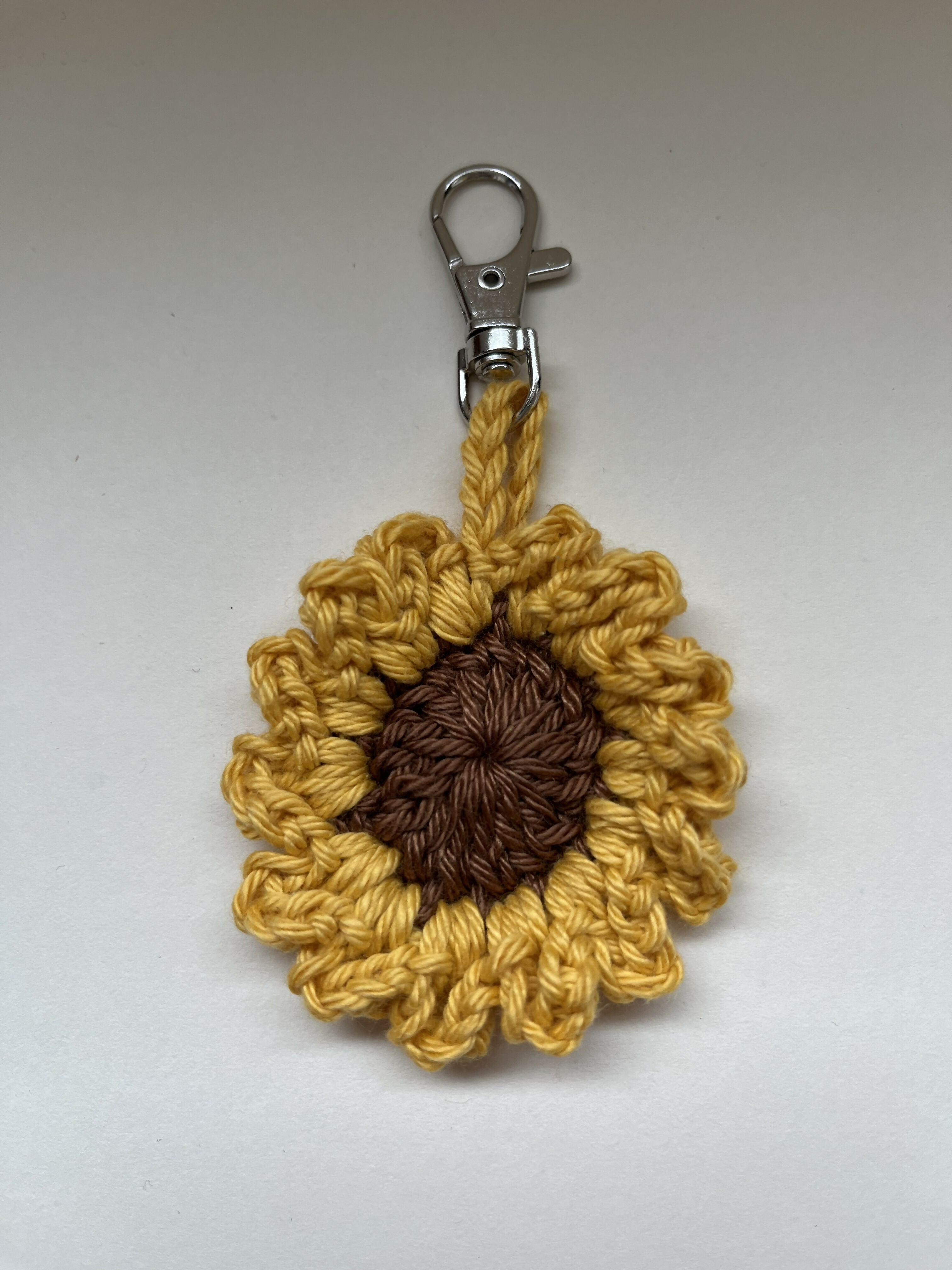 Crochet Sunflower Keychain
