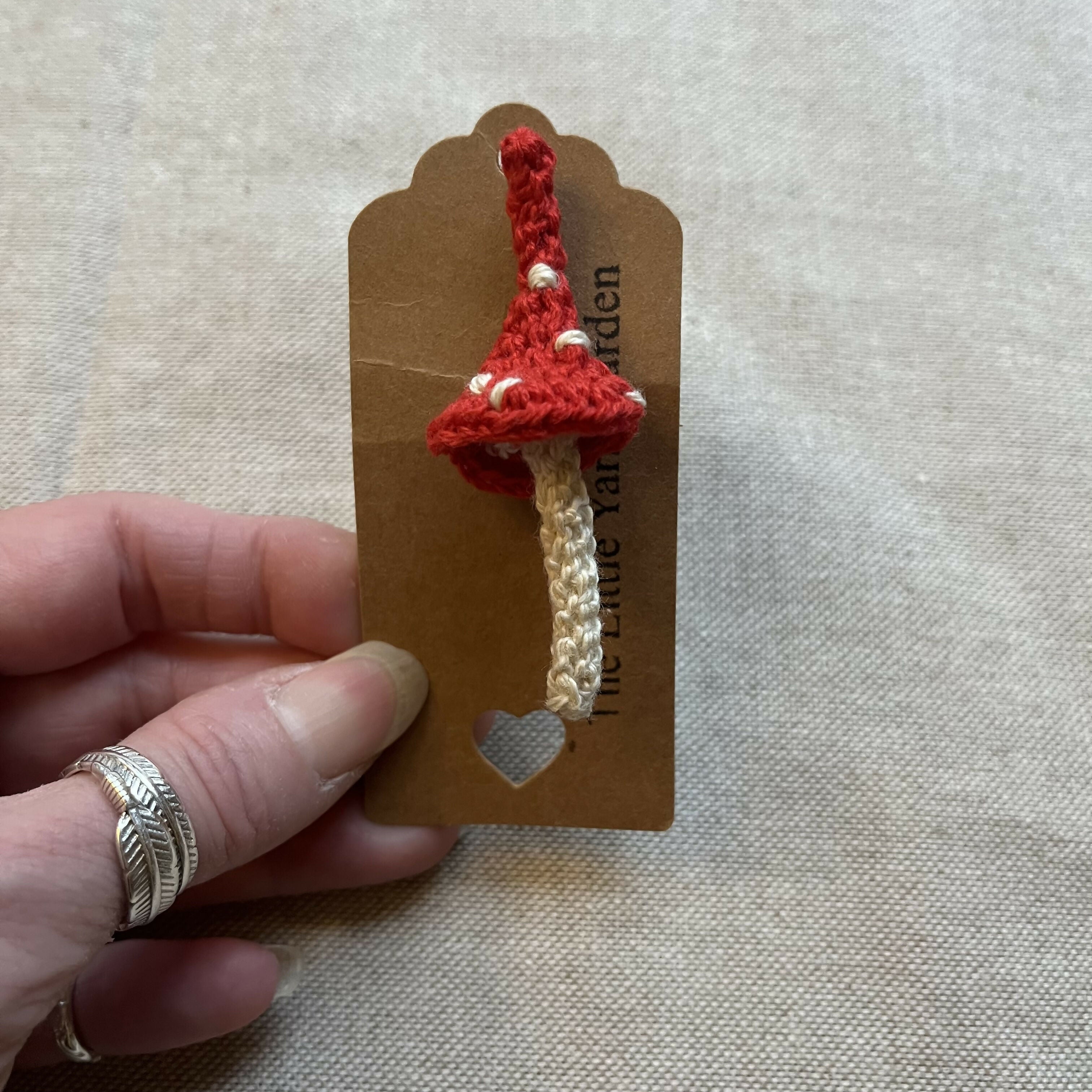Toadstool Crochet Brooch