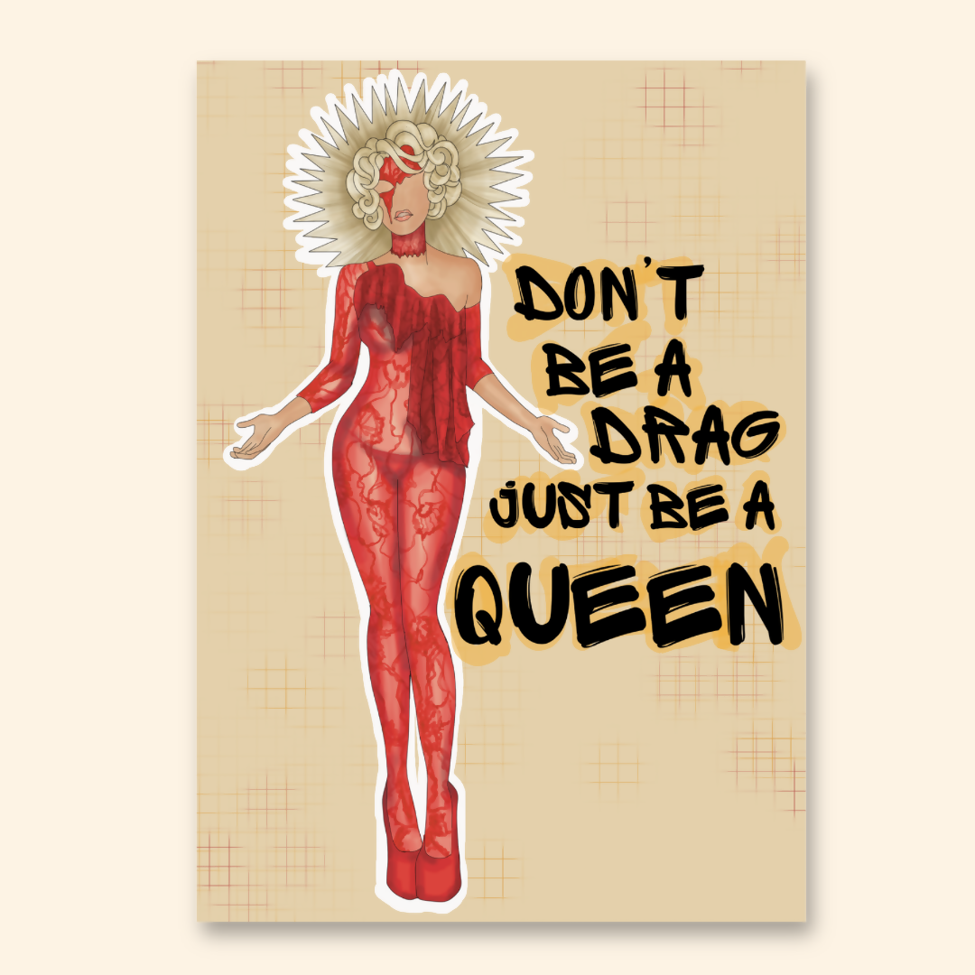 dont be a drag fashion illustration print