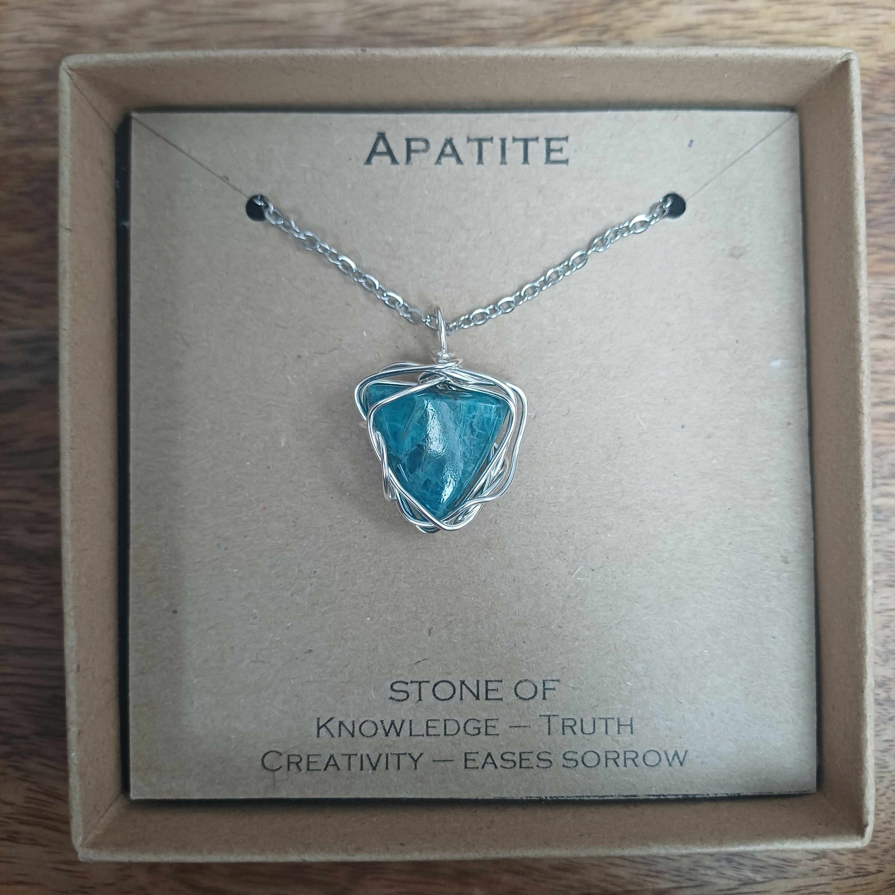 Apatite Wire Wrapped Pendant