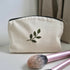 Hand Embroidered Leaf Make Up Bag
