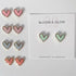 Pastel Heart Studs with Gold Edging | Handmade | Art & Soul