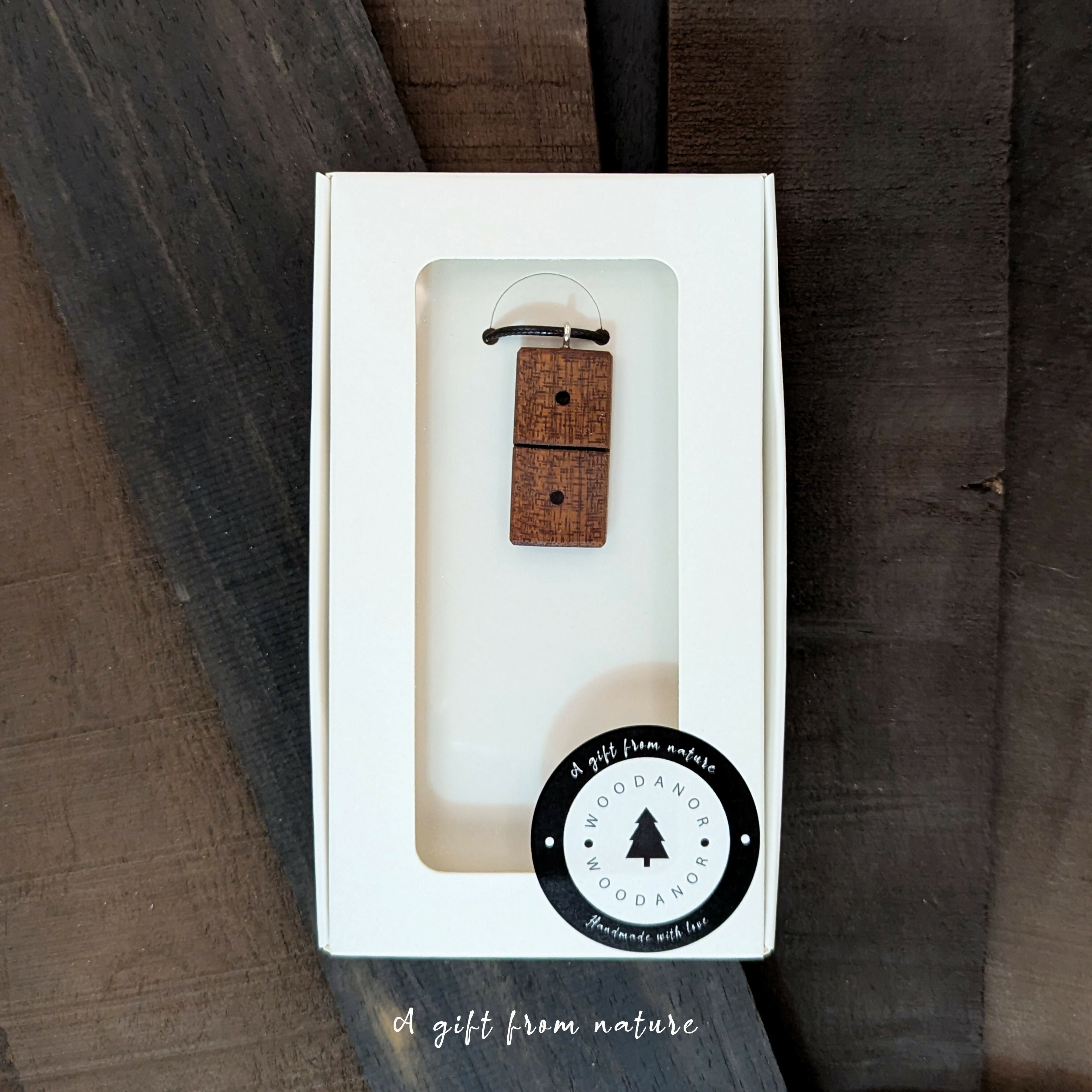 Handcrafted Domino-Inspired Wooden Pendant