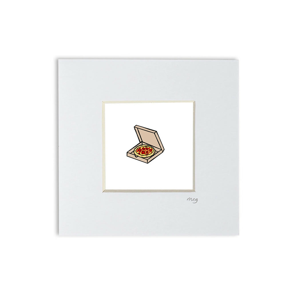 Pizza Box 4x4" Mounted Mini Print