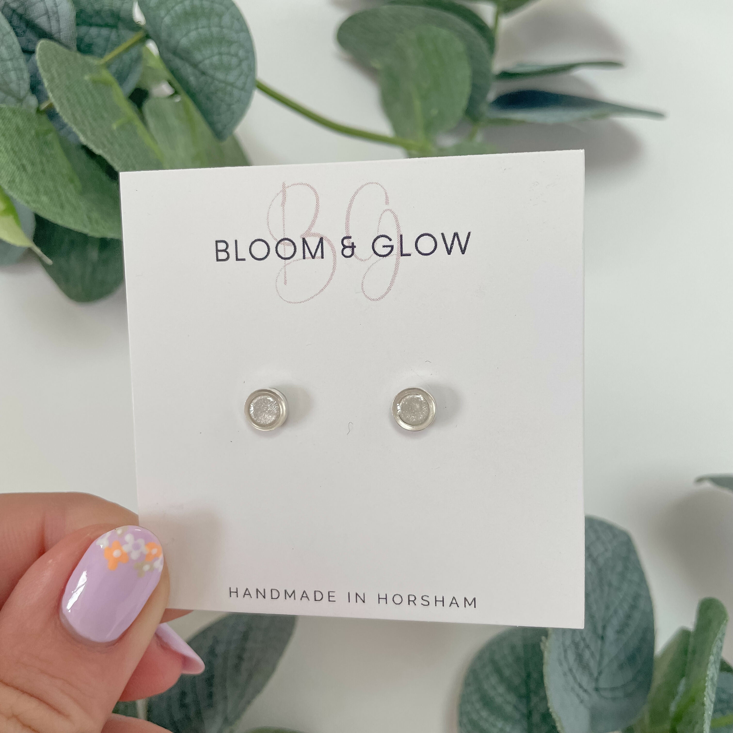 Ivory Shimmer Stud Earrings | Handmade Elegance | Art & Soul