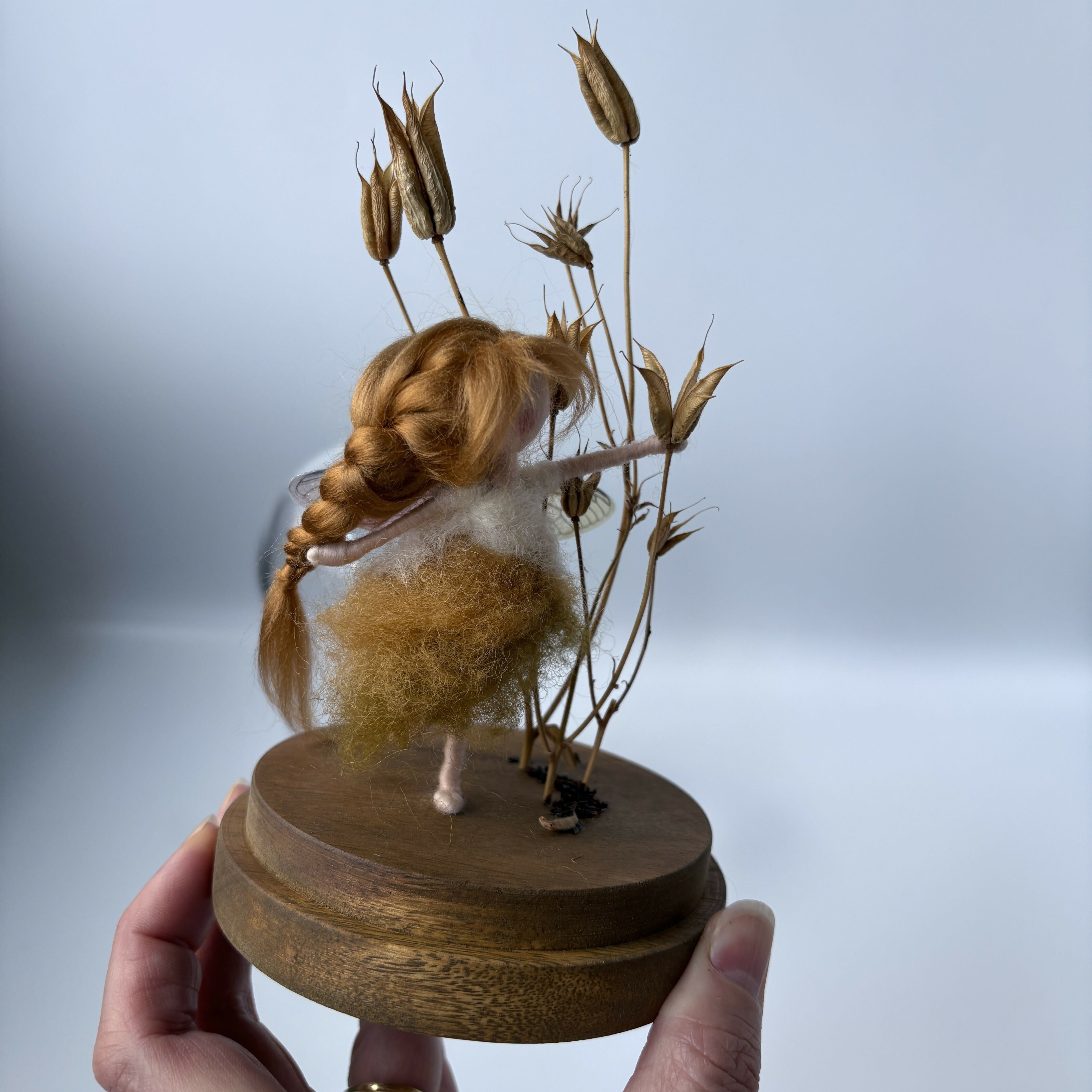 Flowers whisper beauty to the world, even as they fade, wilt and fall - Felted Fairy