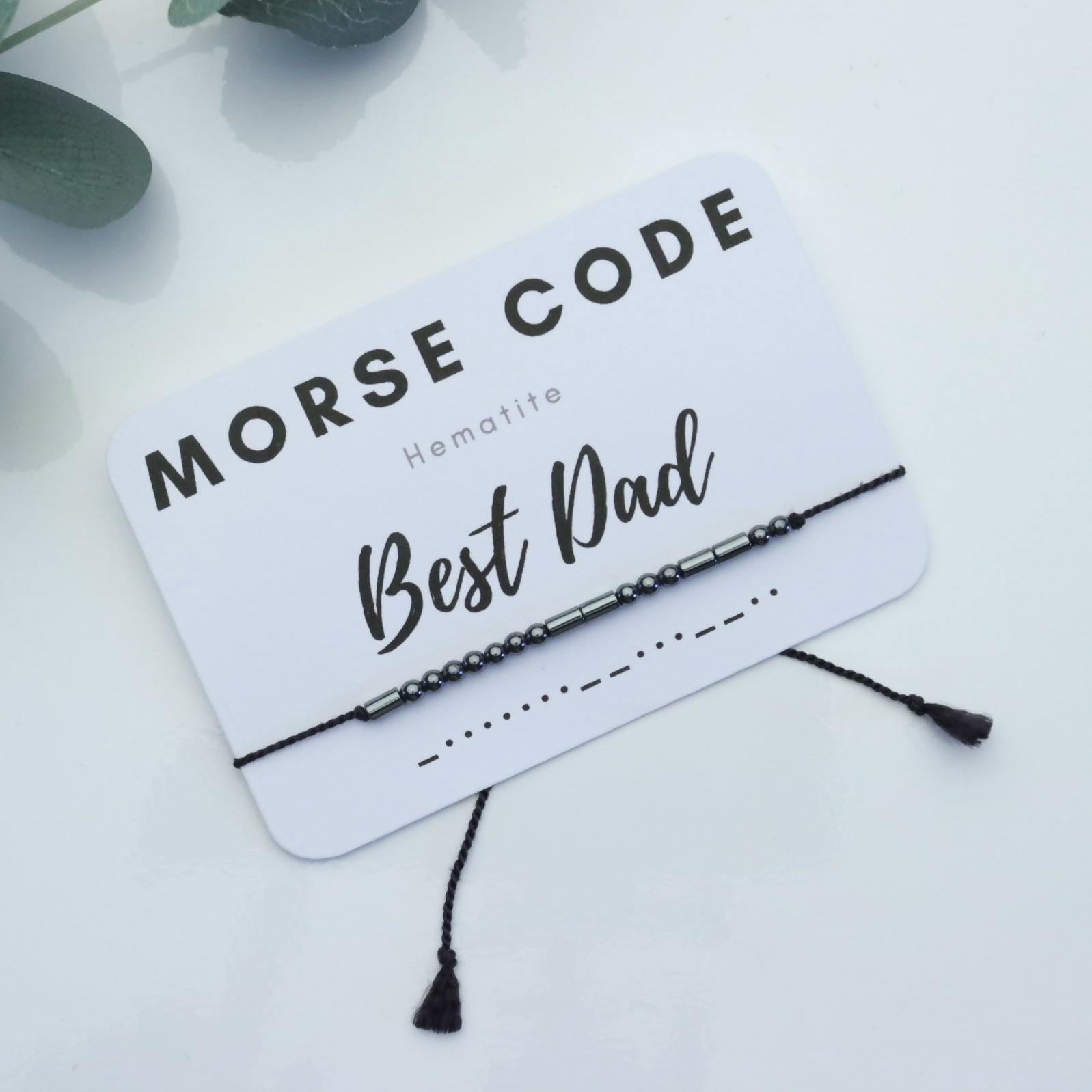 Hematite Morse Code Bracelet