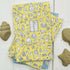 Linen Tea Towel - Beach Design in Yellow