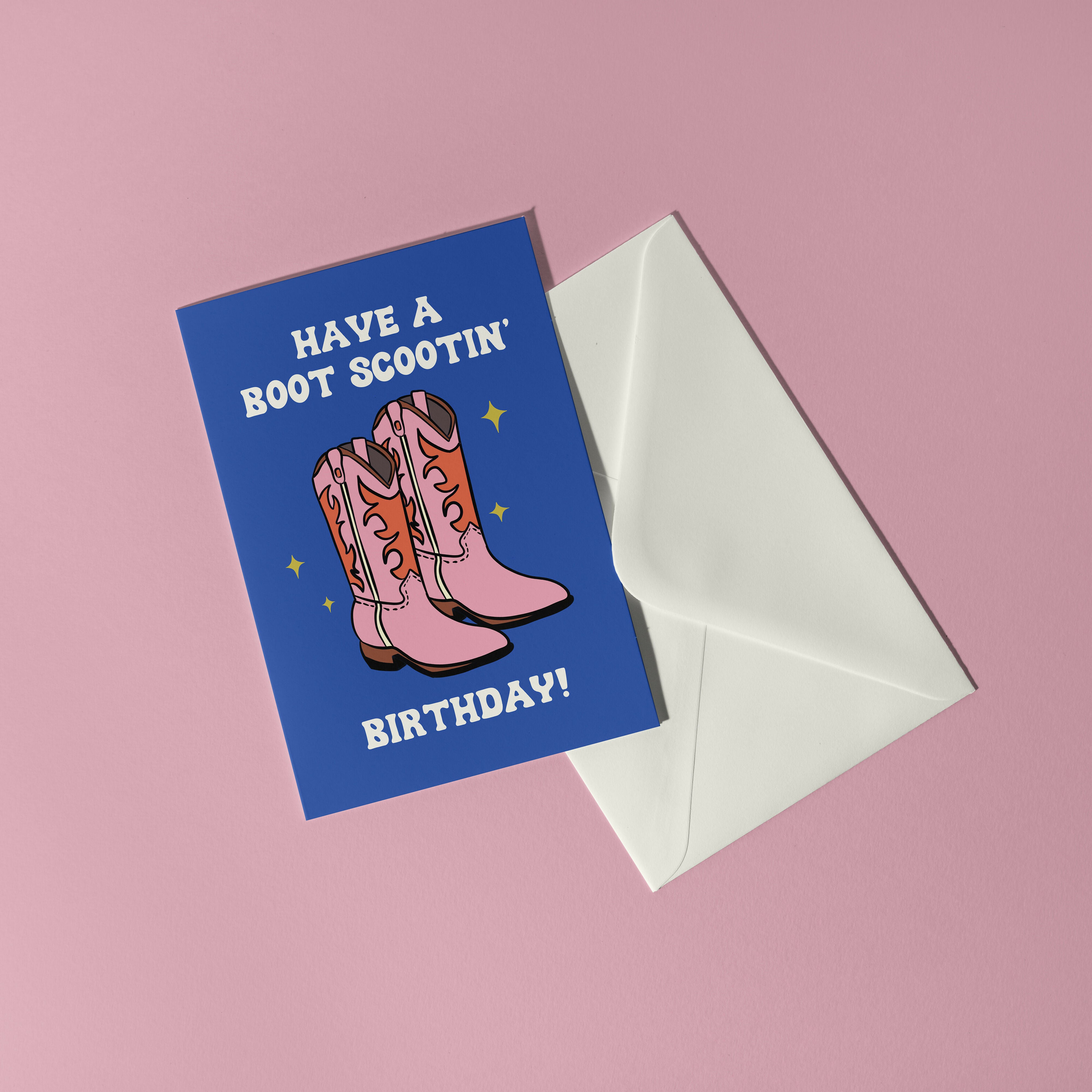 Boot Scootin' Birthday Card - Fun & Festive Design | Art & Soul