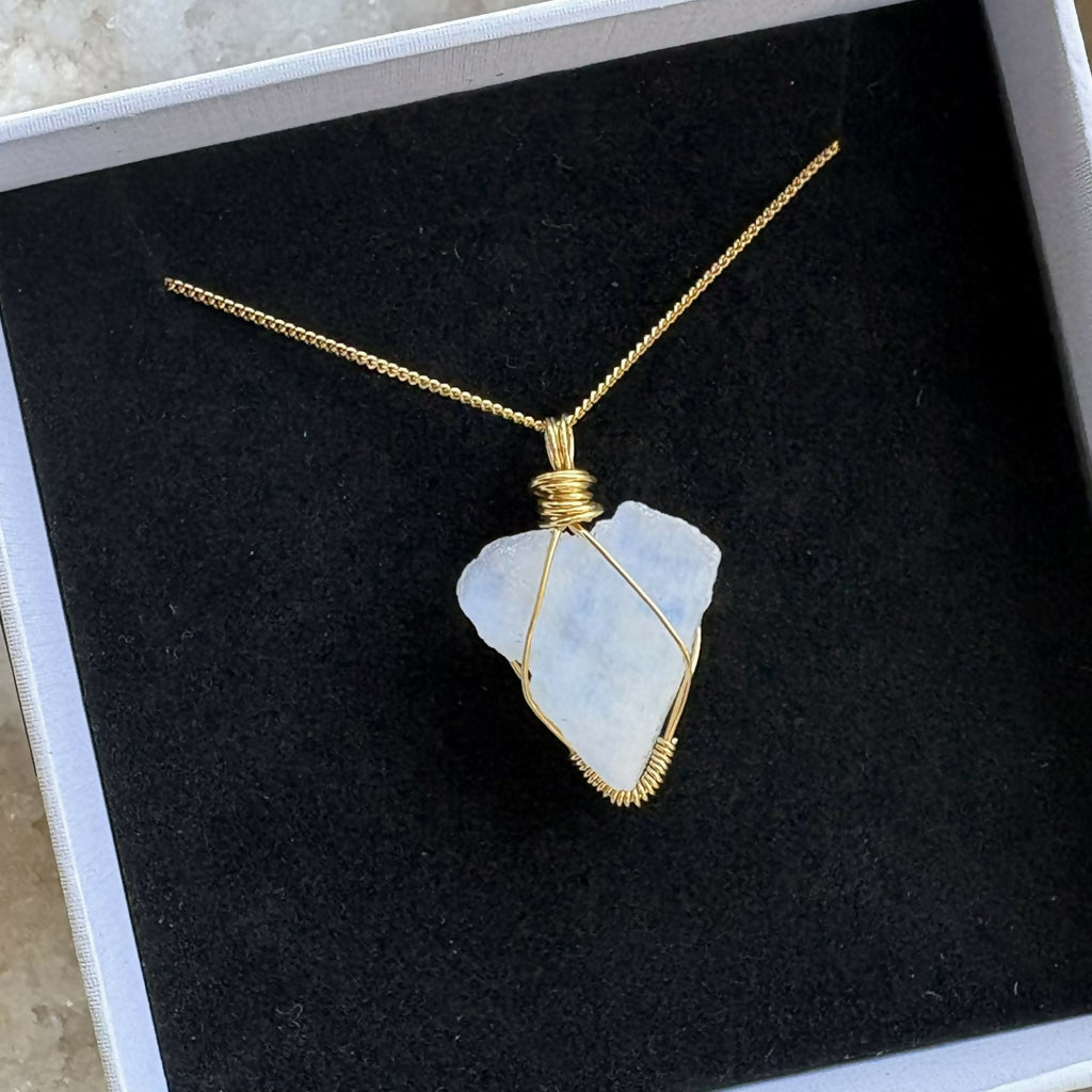Handmade Gold Vermeil White Moonstone Necklace