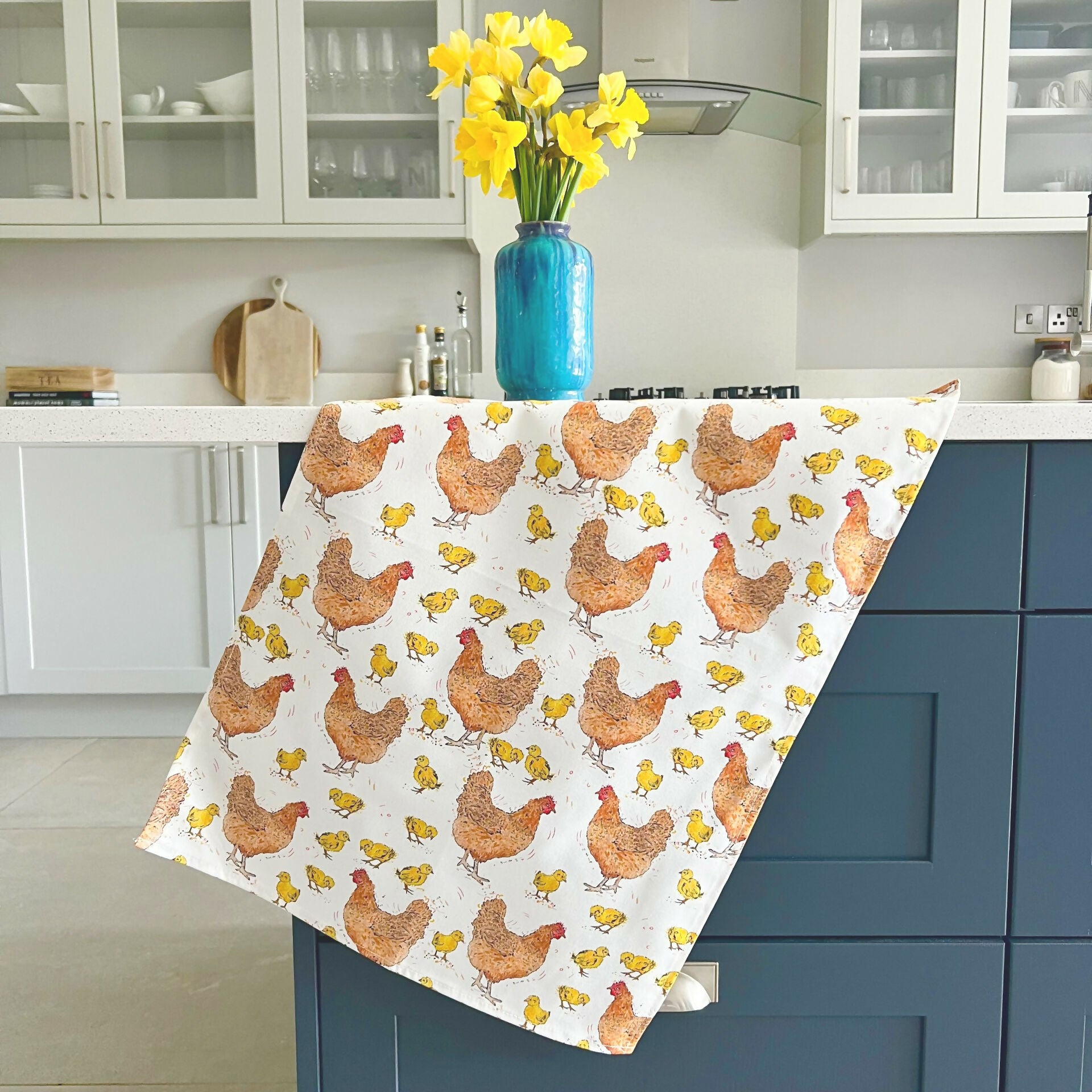 mother hen and chicks tea towel 13