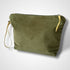 Lotus Flower Olive Green Velvet Makeup Bag