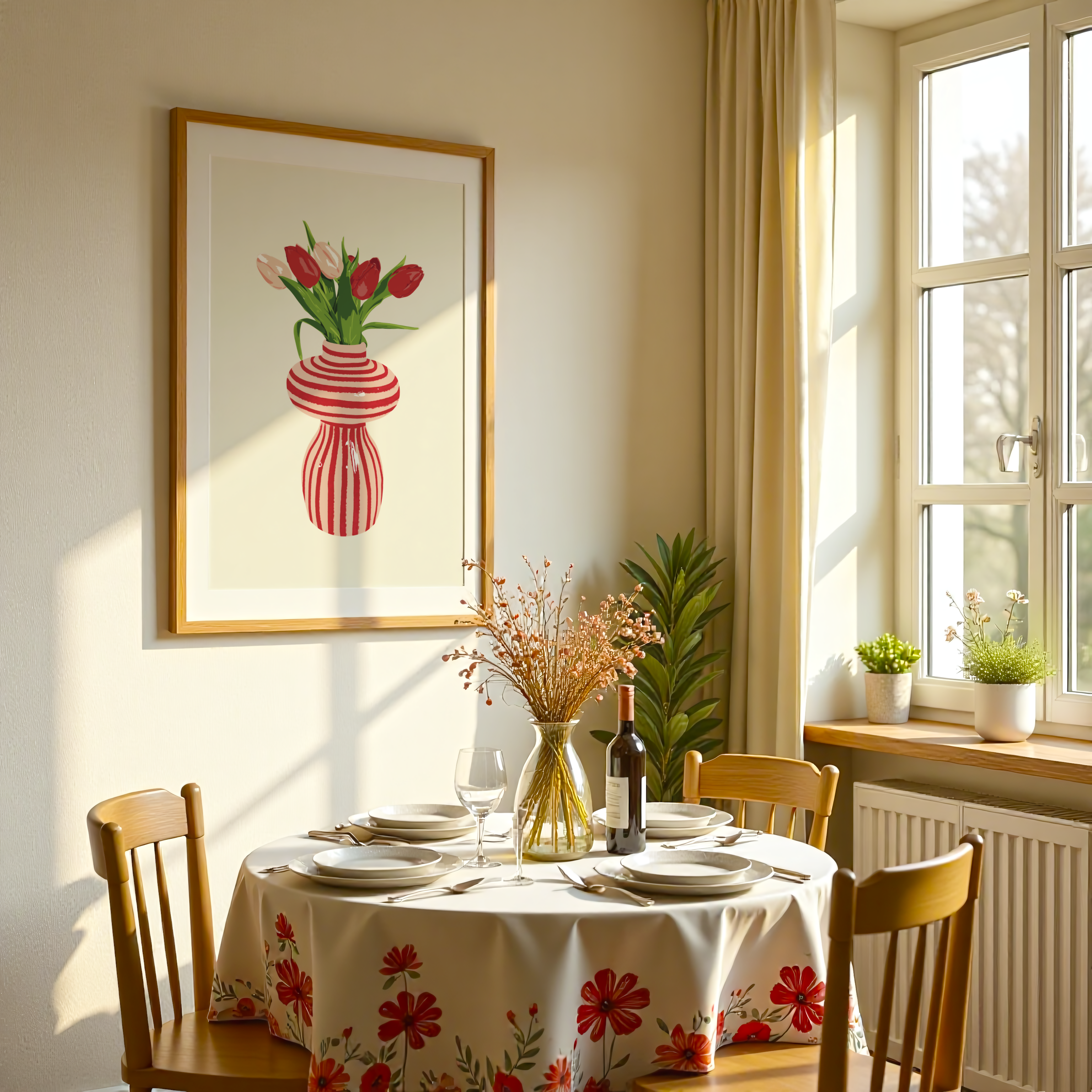 Tulip Vase Print in Red