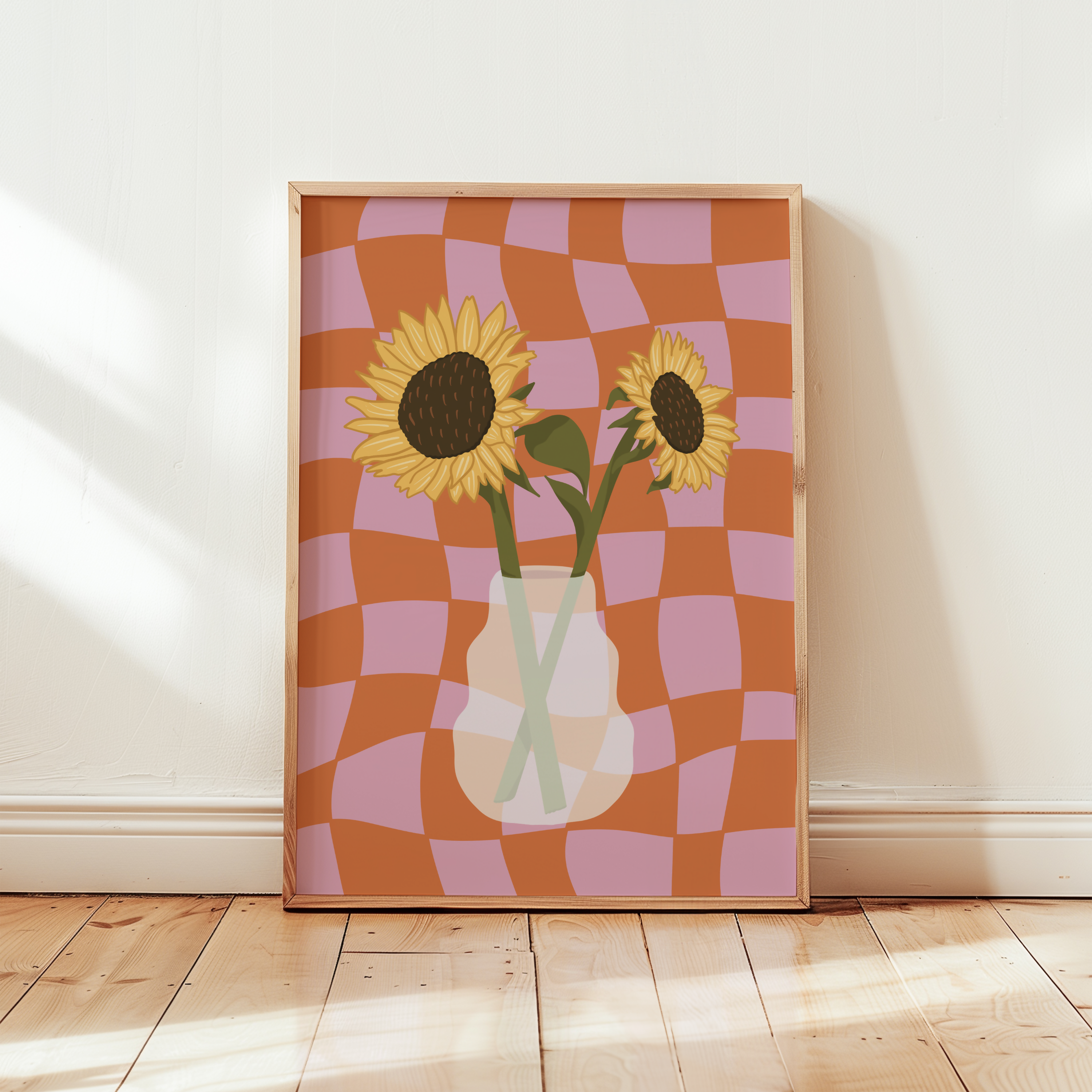 Sunflower Vase Print in Orange