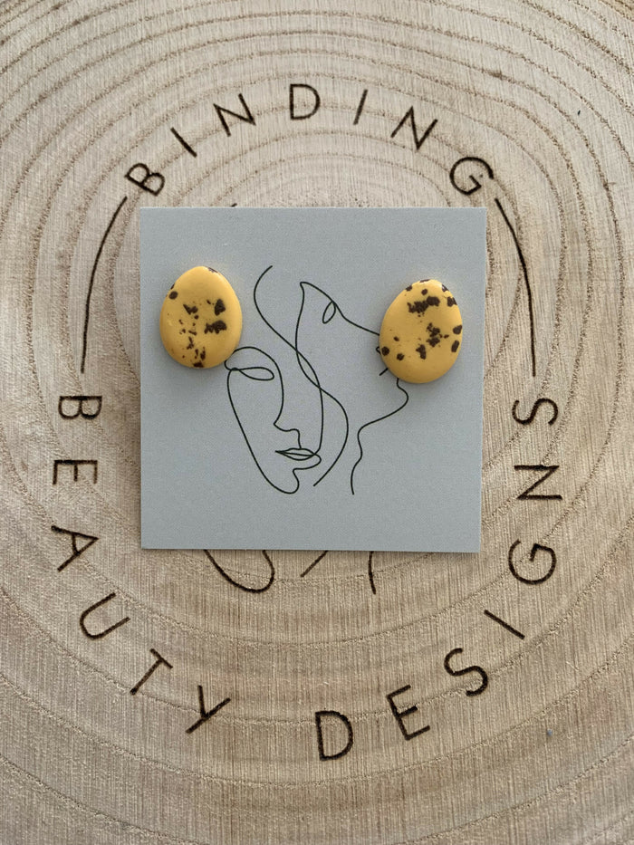 Yellow Speckled Egg Studs