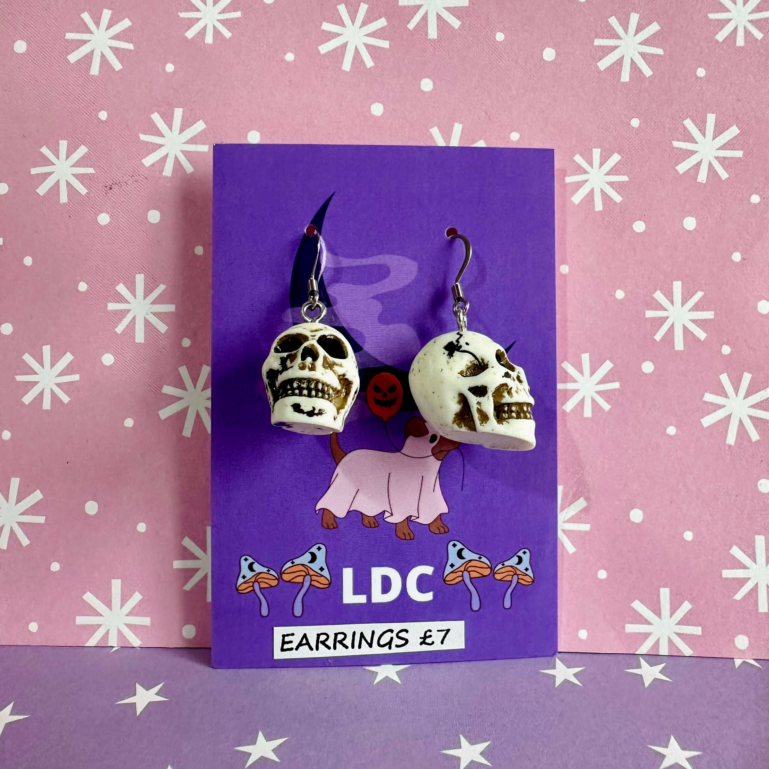 3d Skull Earrings