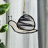 Streaky Black & White Snail Stained Glass Suncatcher