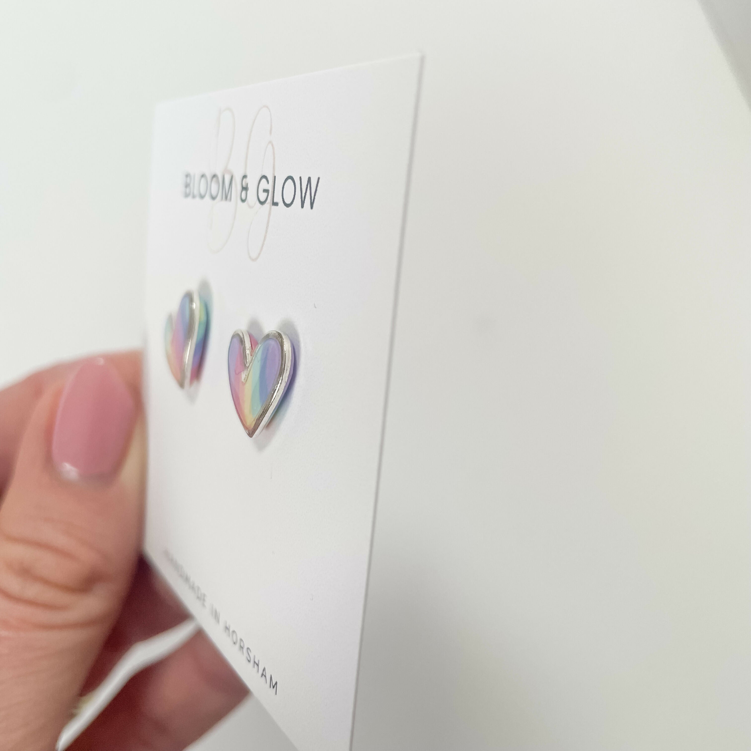Pastel Rainbow Heart Studs - Handmade & Hypoallergenic | Art & Soul