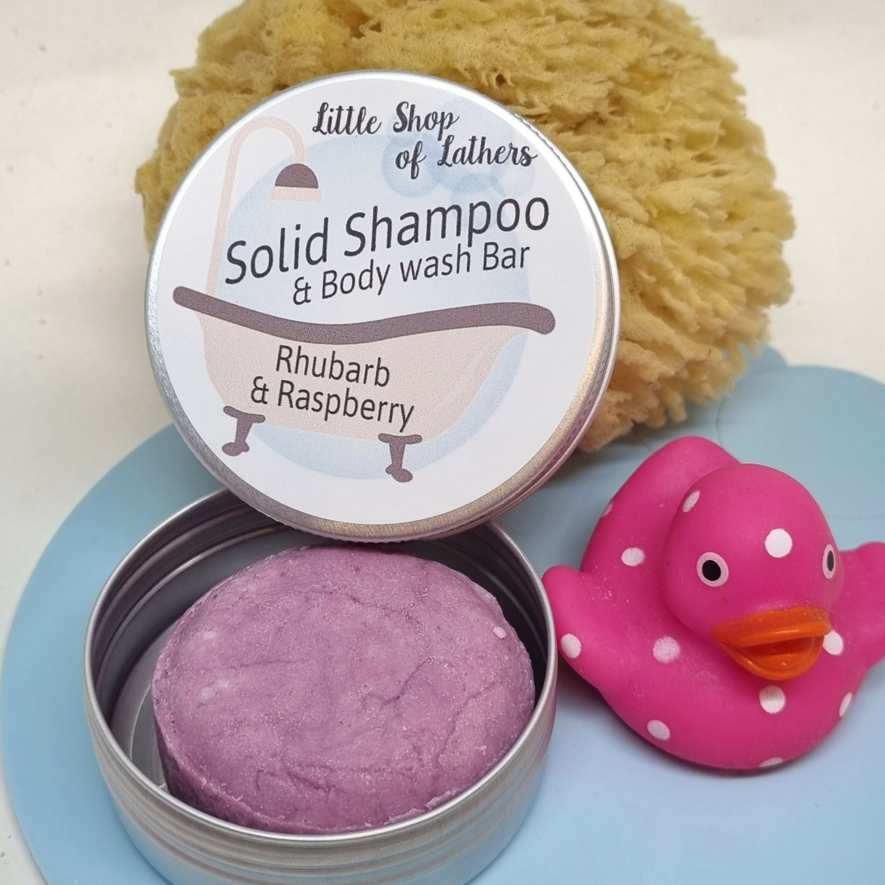 Solid Shampoo Bar & Body Wash - Rhubarb & Raspberry