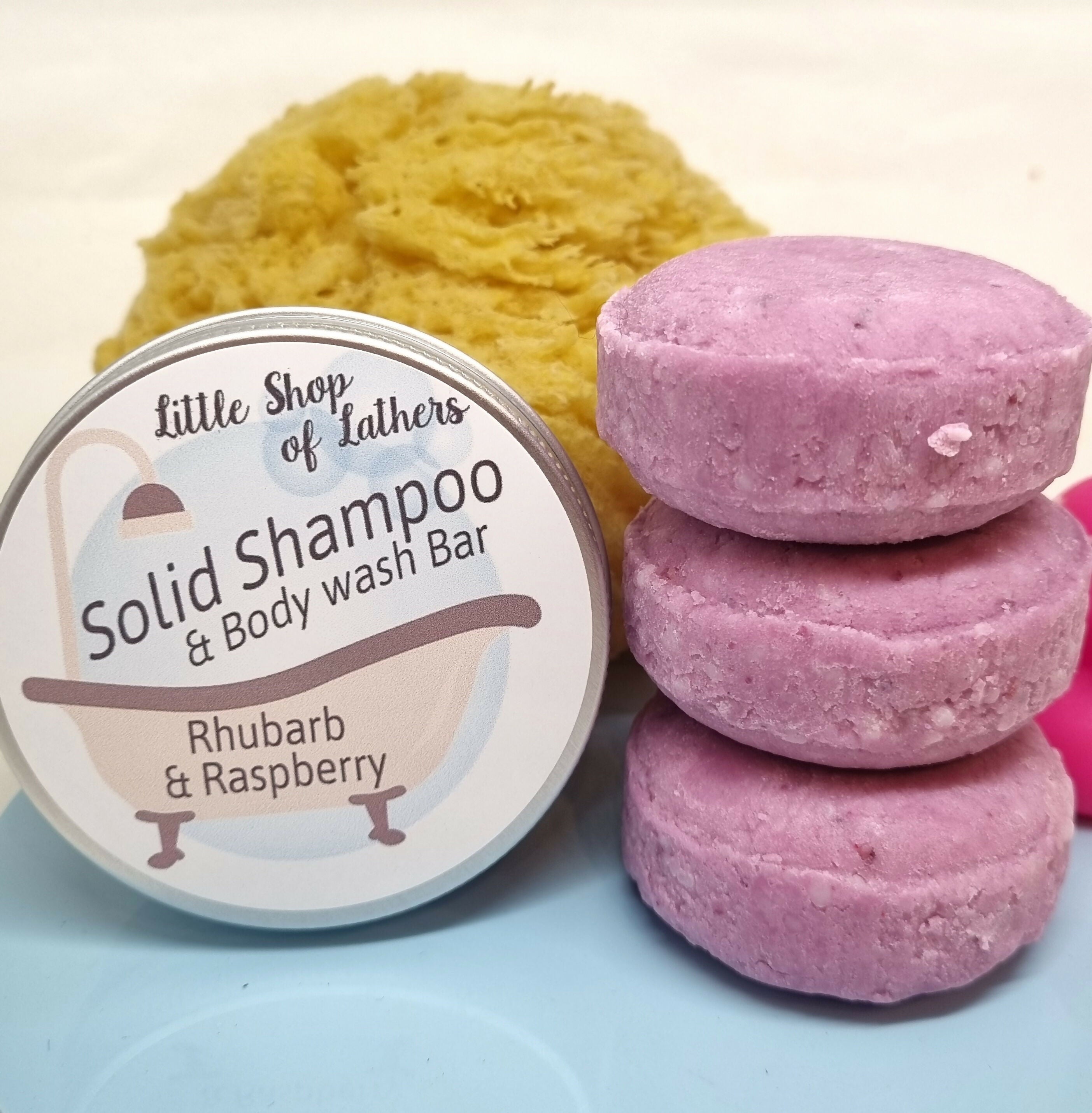 Solid Shampoo Bar & Body Wash - Rhubarb & Raspberry