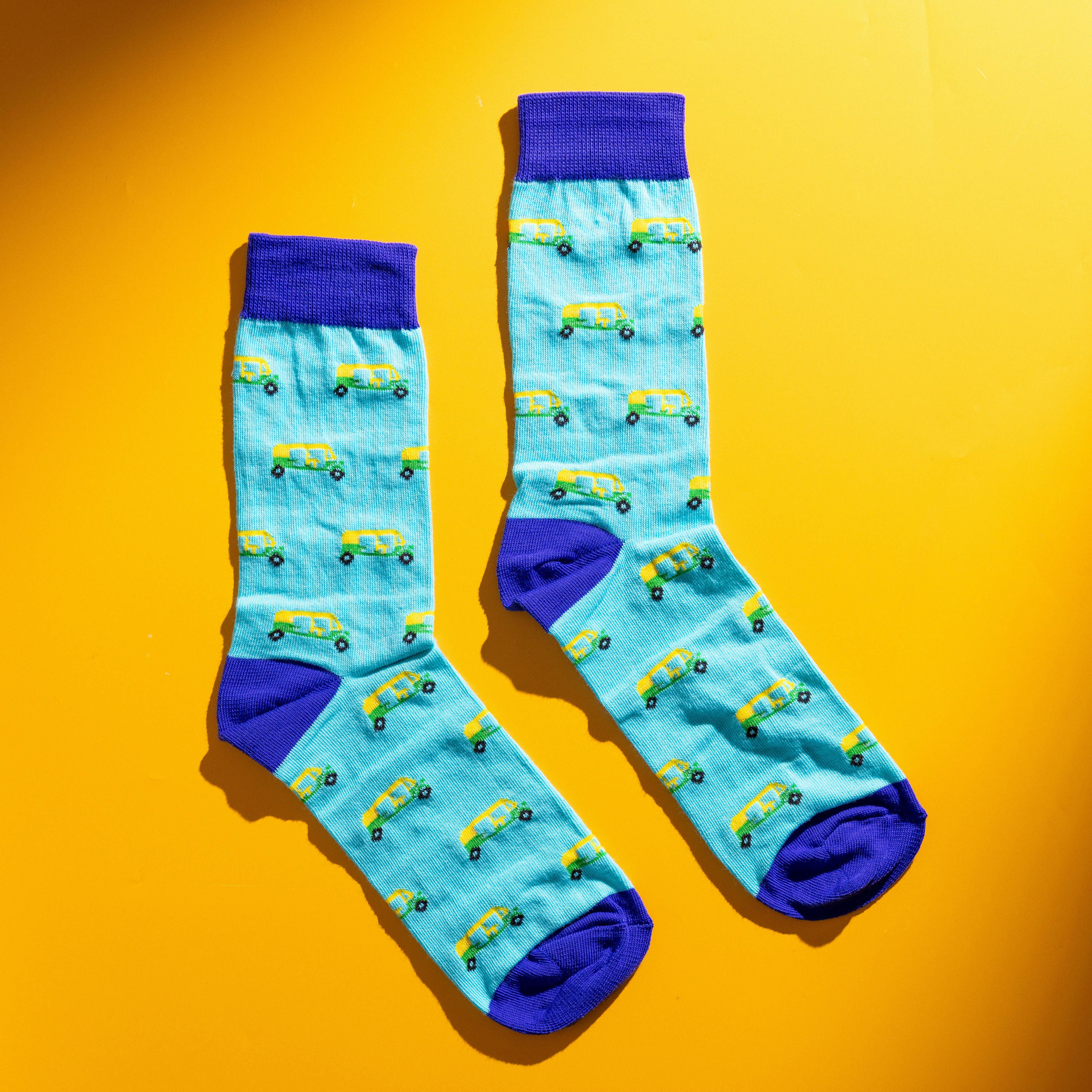 Persona Rickshaw Pattern Egyptian Cotton Men's Socks | UK 6.5 - 11