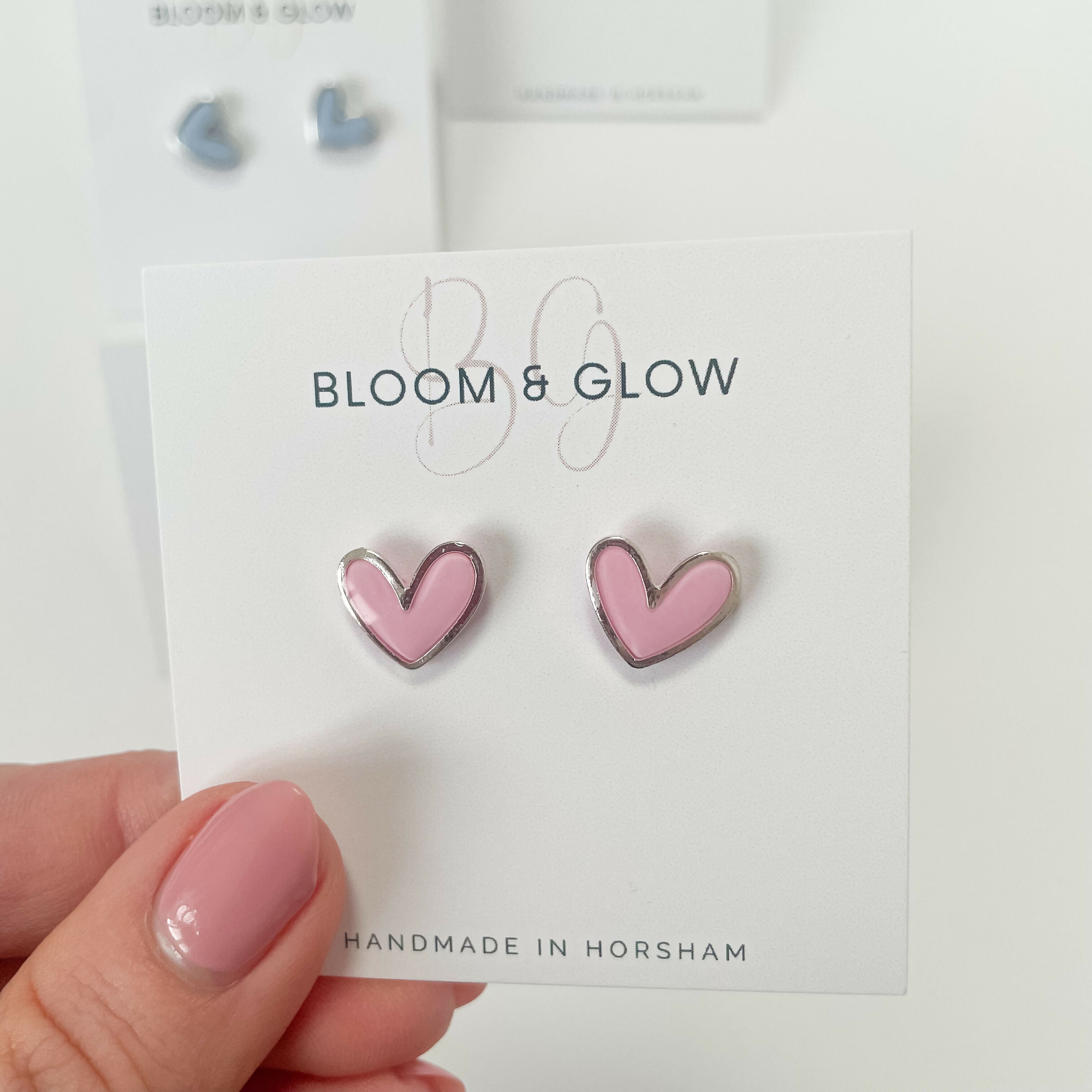 Pastel Heart Studs with Silver Edging | Art & Soul