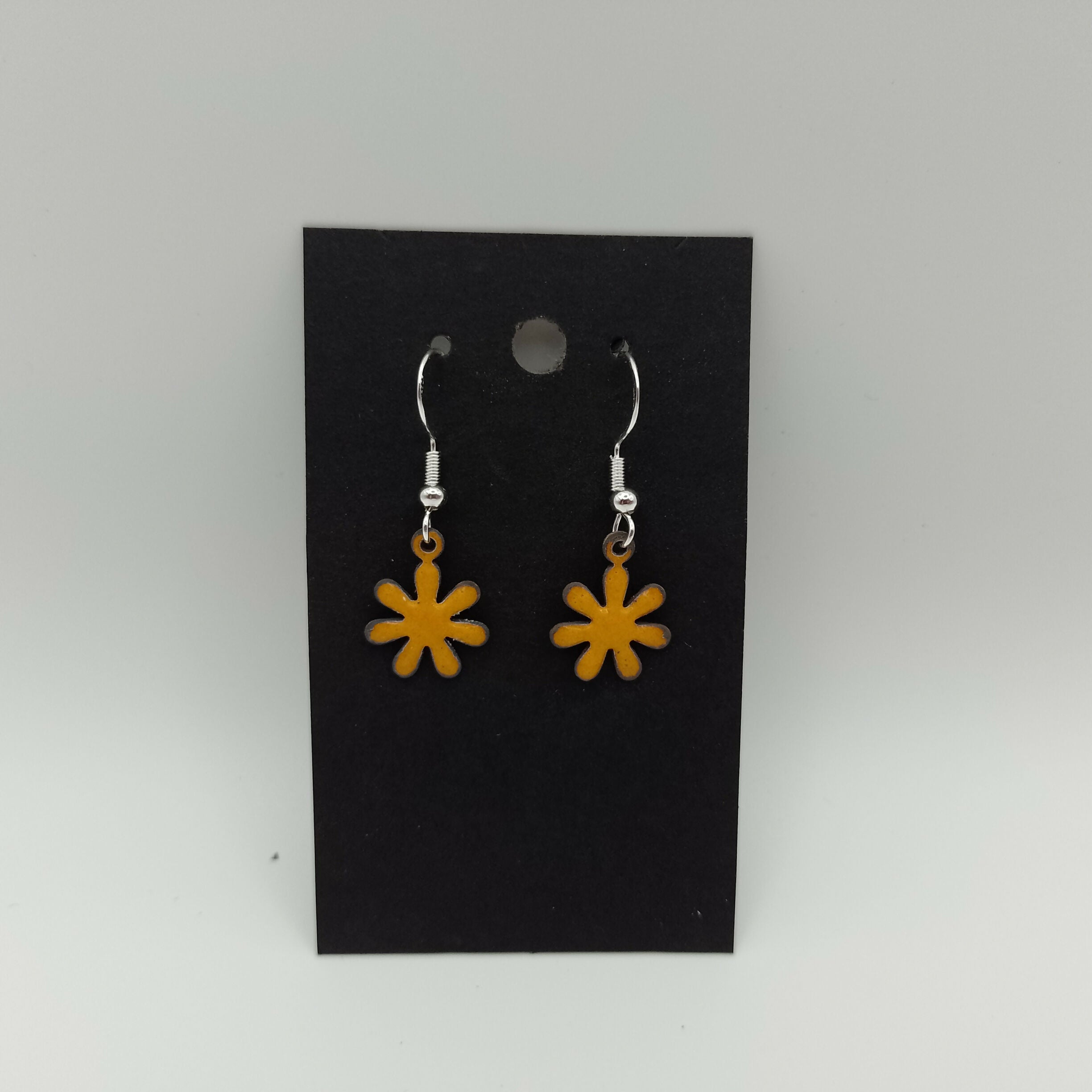 Apricot Flower Enamel Earrings