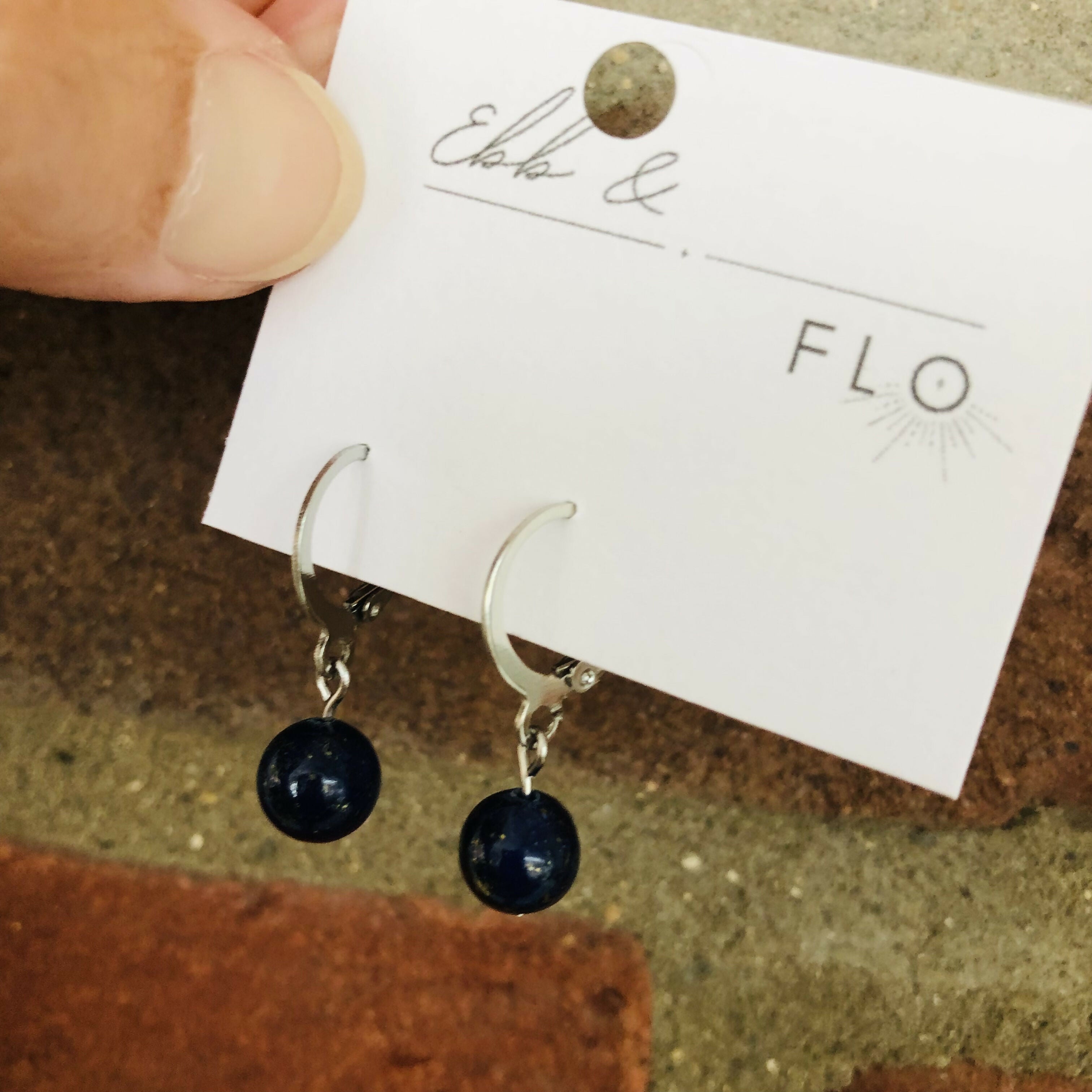 Hand Crafted Gem Stone Huggie Earrings