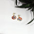 Orange and White Floral Dangle Earrings - Handmade Polymer Clay - Polly Plant