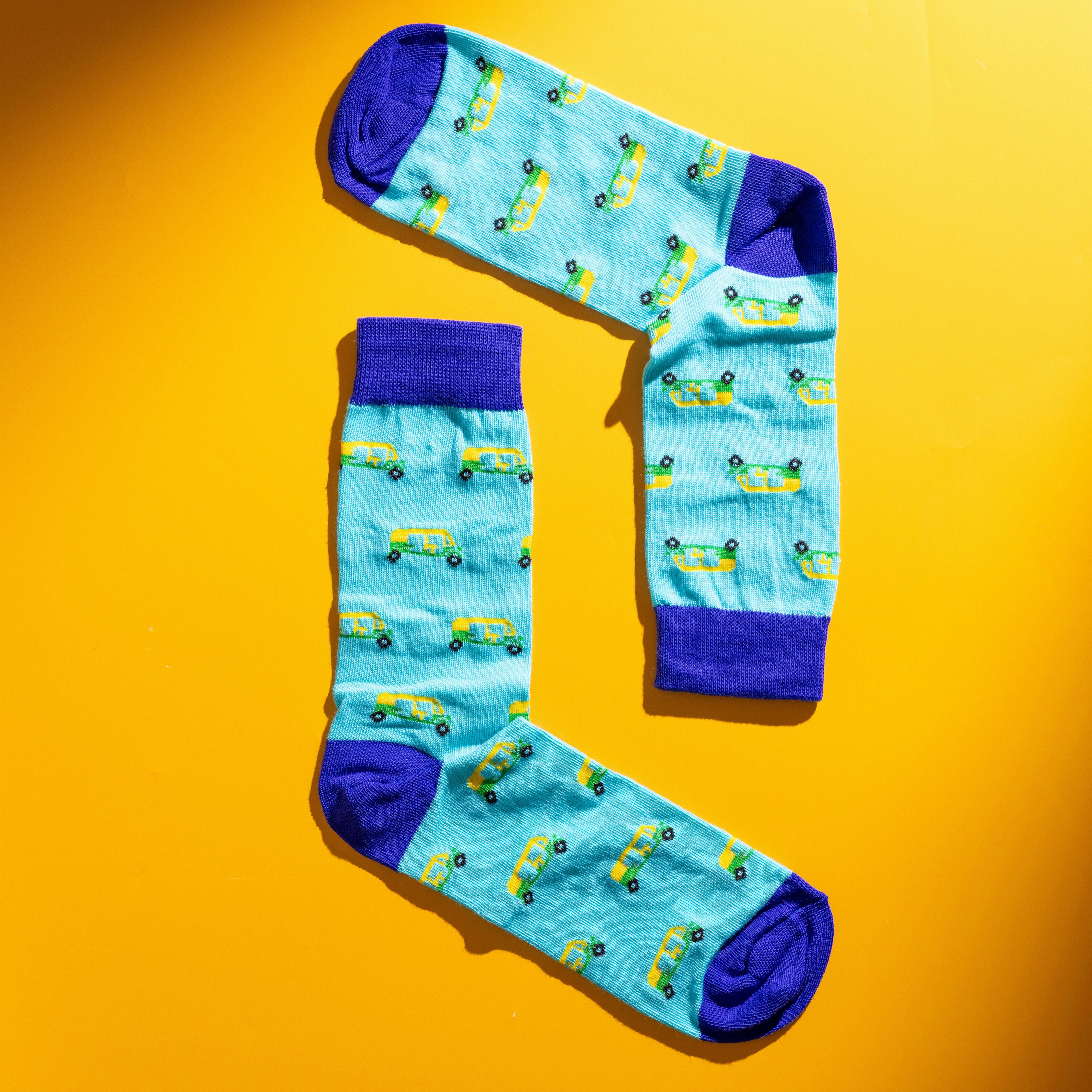 Persona Rickshaw Pattern Egyptian Cotton Men's Socks | UK 6.5 - 11