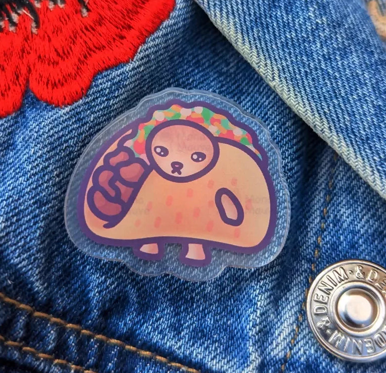 Acrylic Pin Badge - Taco Cat