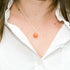 Agate pumpkin sterling silver necklace