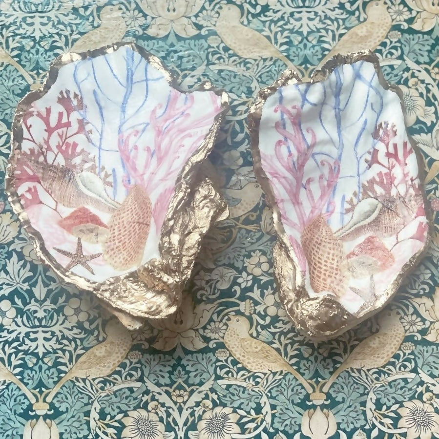 Handcrafted Pink Coral Oyster Shell | Unique Home Decor | Art & Soul