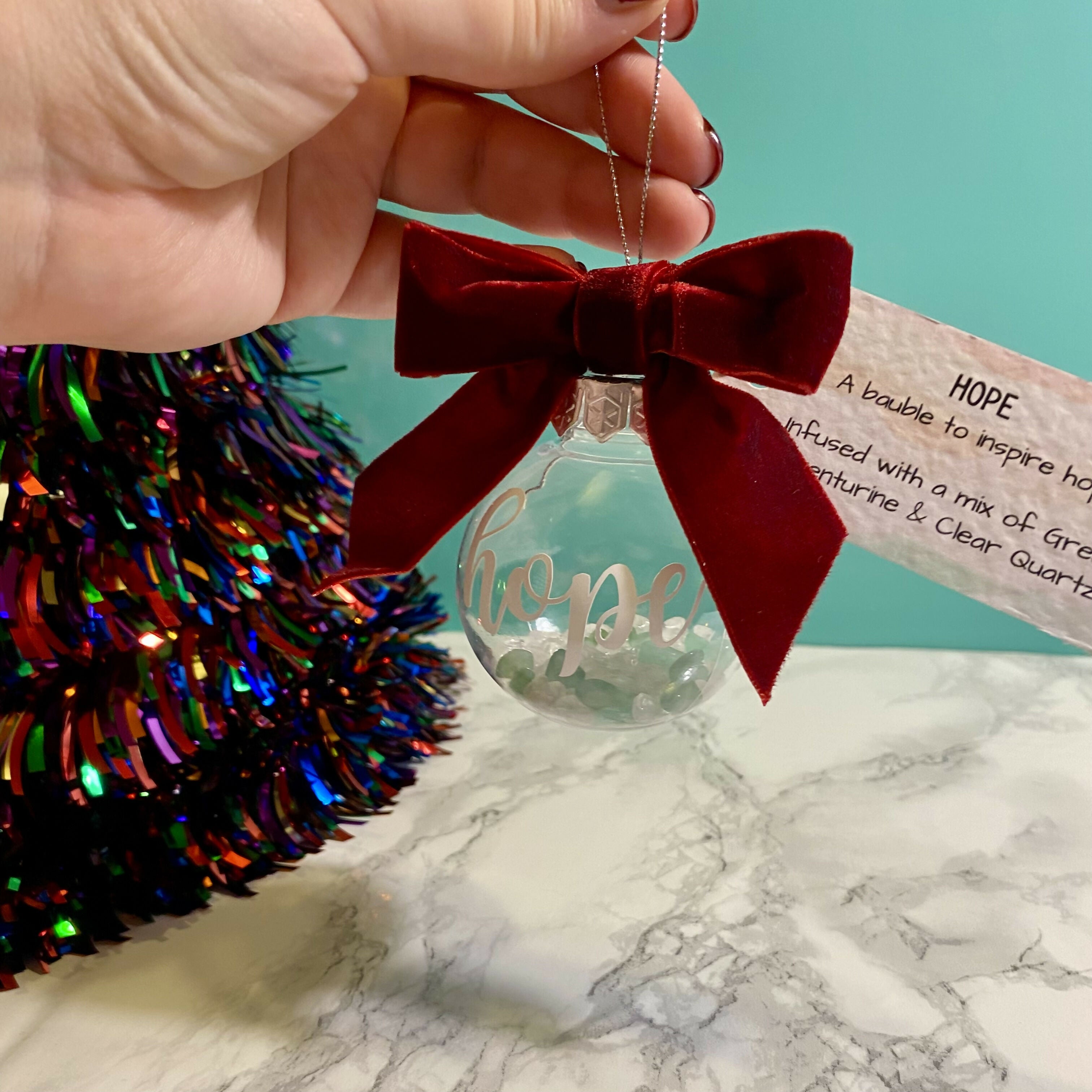 Crystal Infused Christmas Bauble - Hope